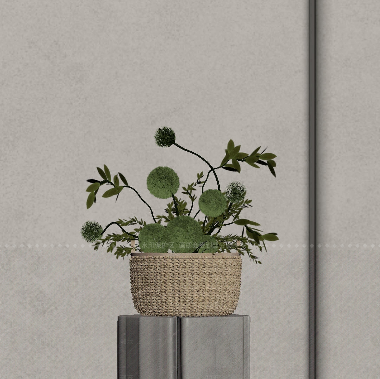 现代中古花艺SU模型下载【ID:1207677132】