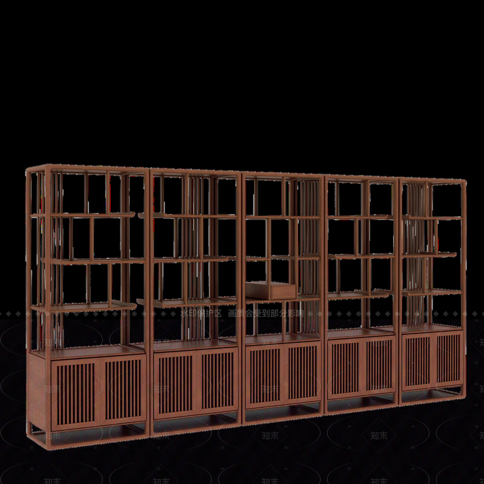 新中式中式博古架SU模型下载【ID:1207677289】