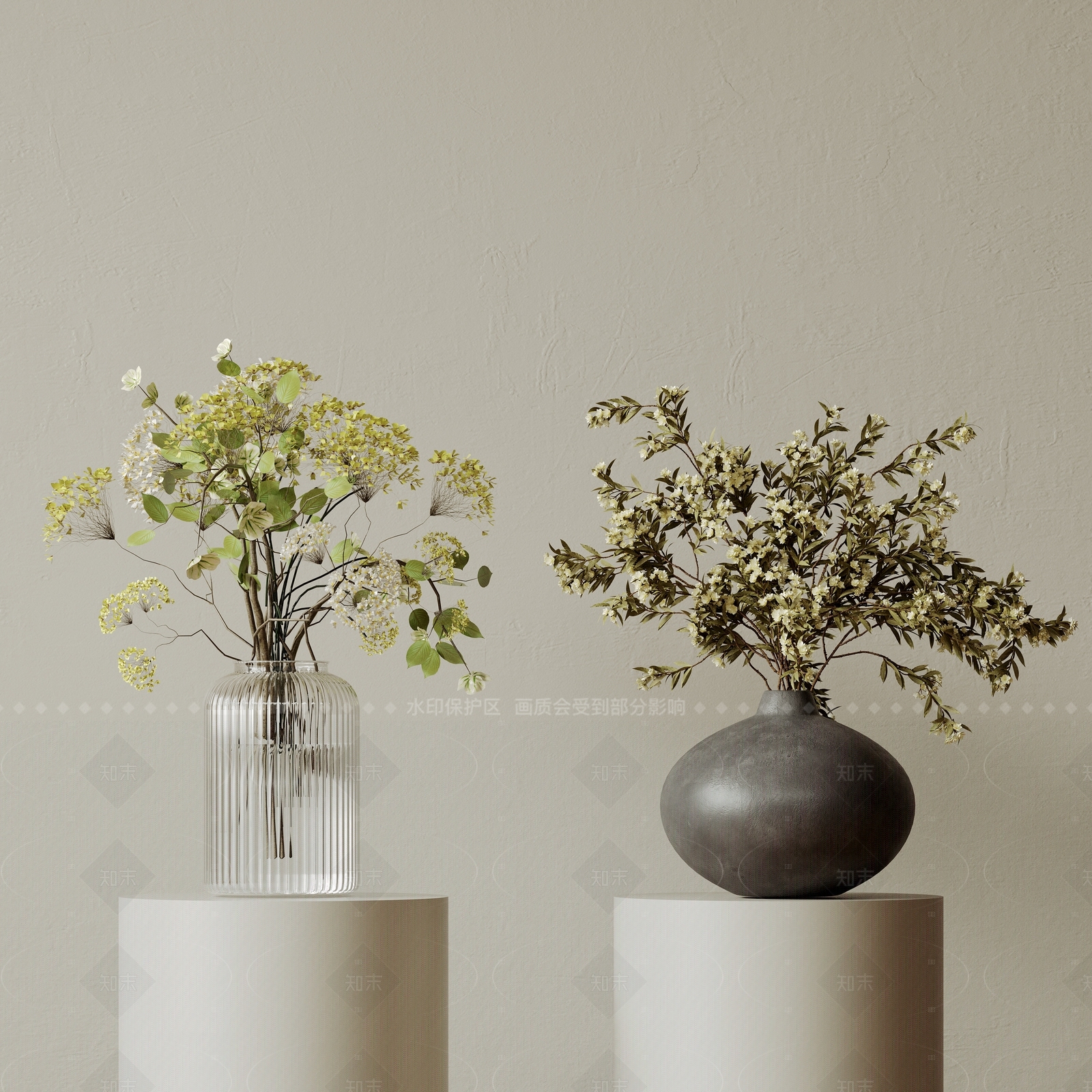 现代中古花艺3D模型下载【ID:1207678113】