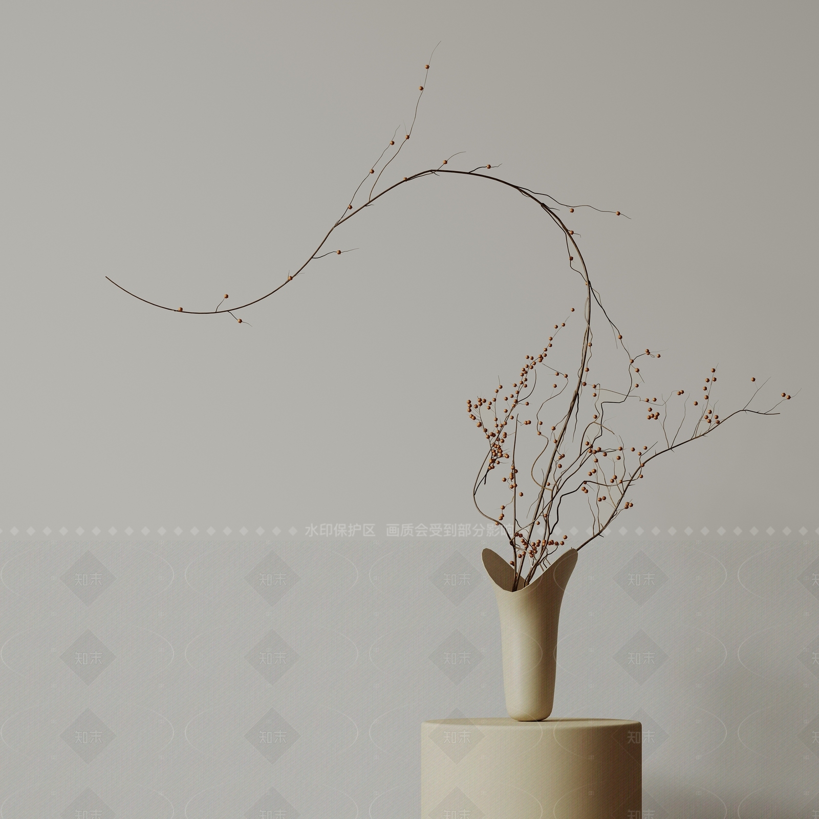 现代中古花艺SU模型下载【ID:1207678698】