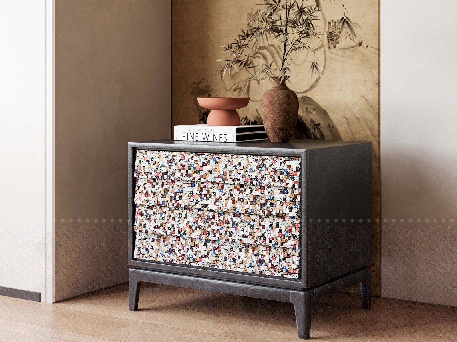 中古现代床头柜3D模型下载【ID:1207678946】