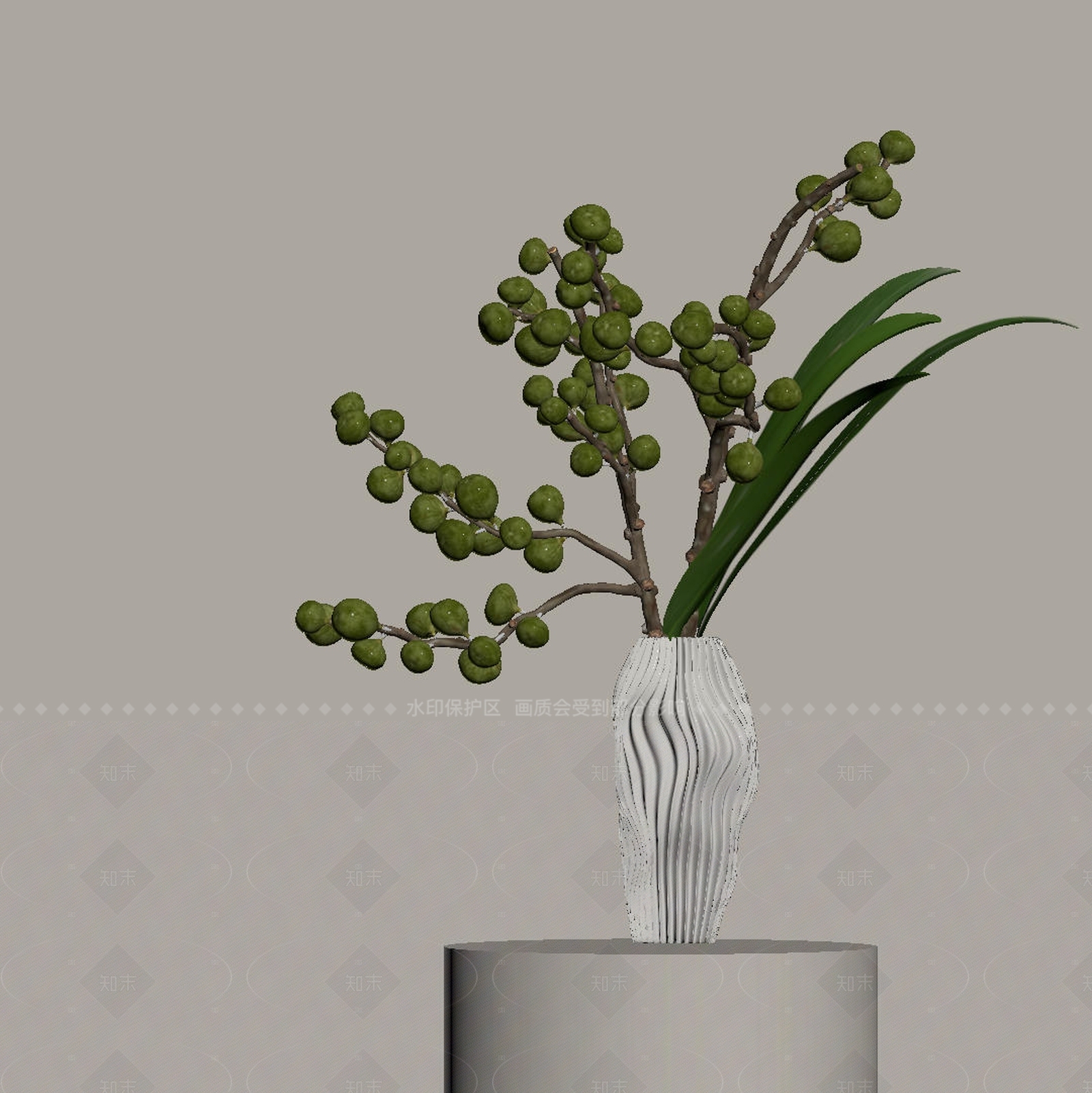 现代中古花艺SU模型下载【ID:1207679240】