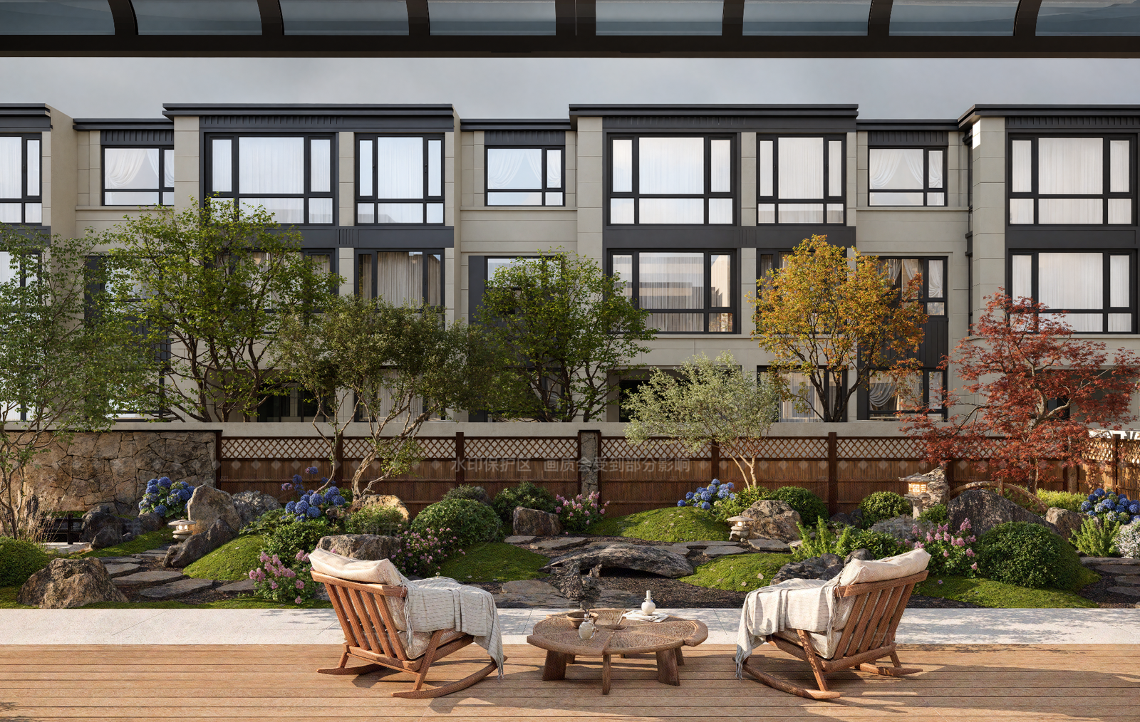 日式现代别墅庭院SU模型下载【ID:1207679348】