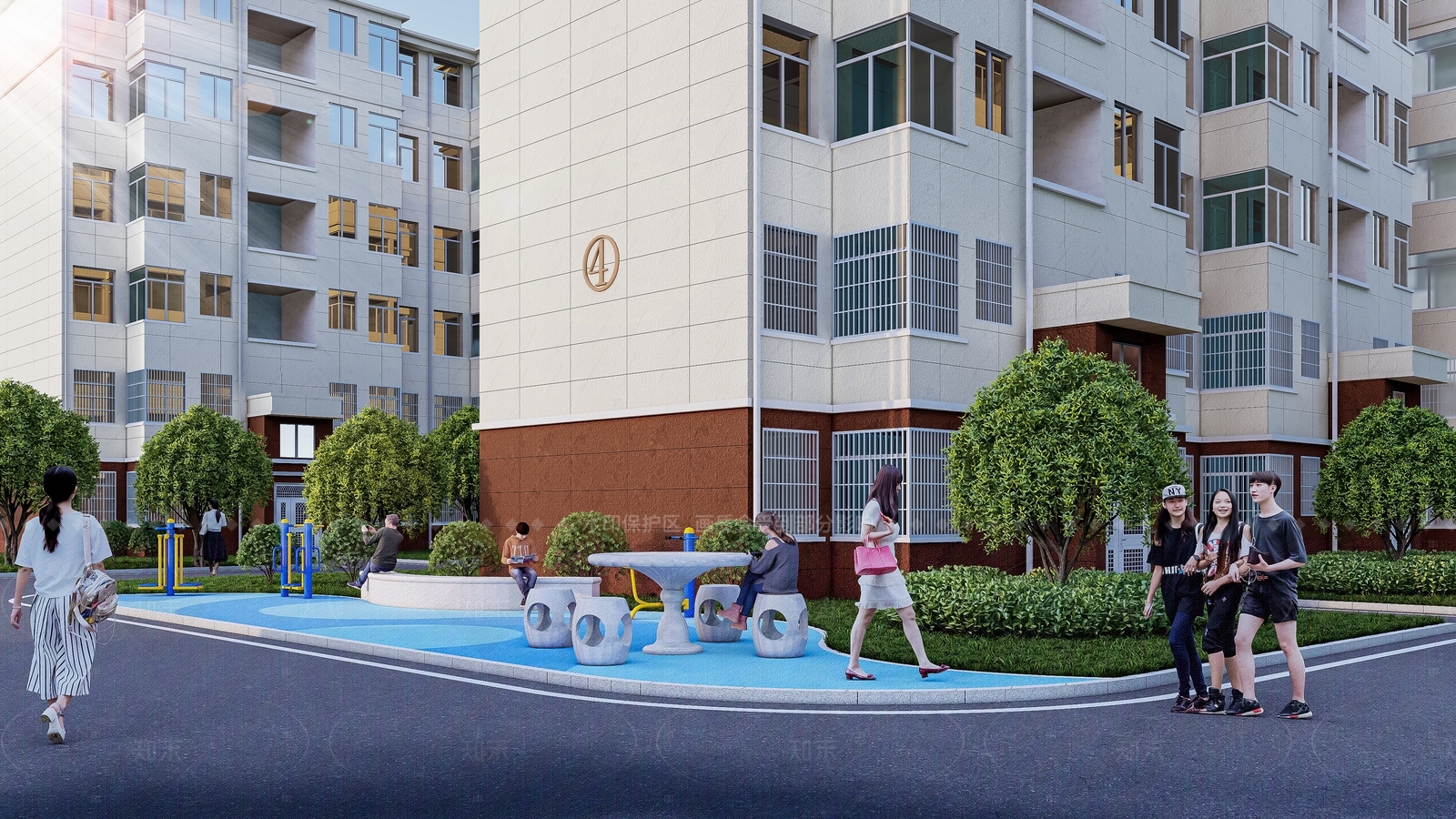 现代小区建筑SU模型下载【ID:1207679550】