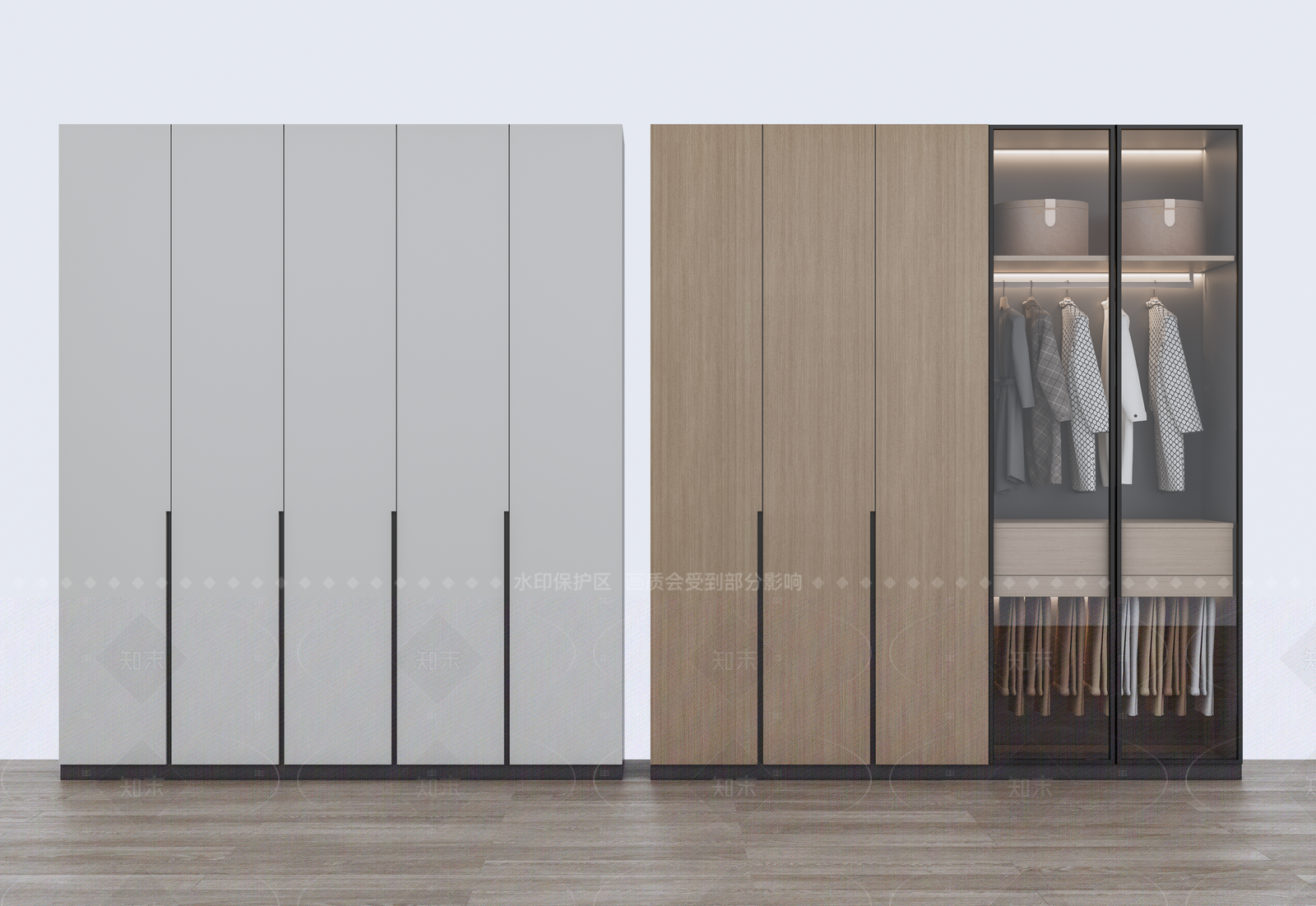 现代中式衣柜SU模型下载【ID:1207679583】