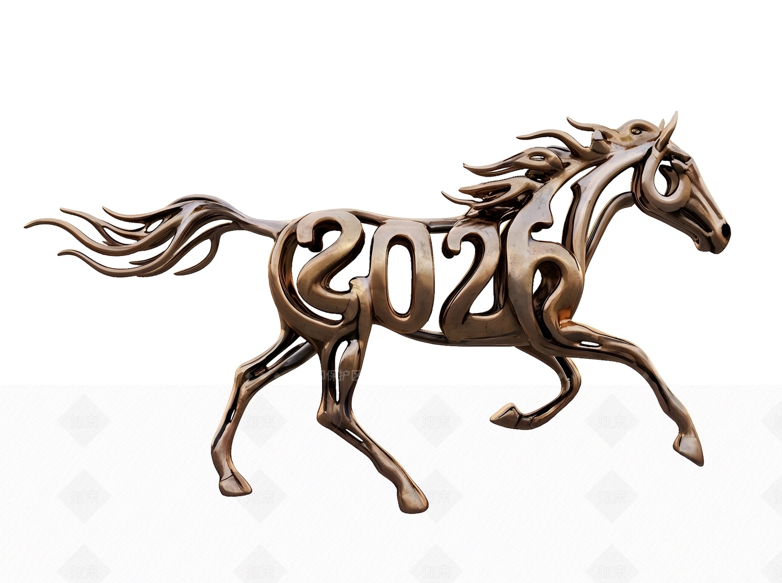 现代生肖雕塑3D模型下载【ID:1207680572】