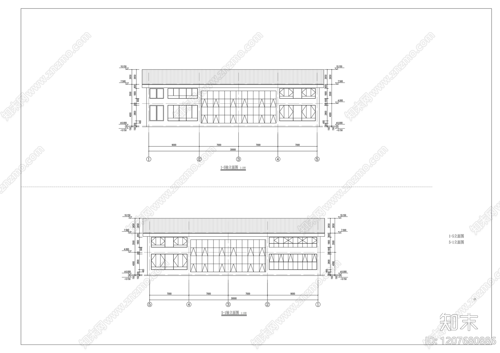 现代新中式民宿建筑施工图下载【ID:1207680886】