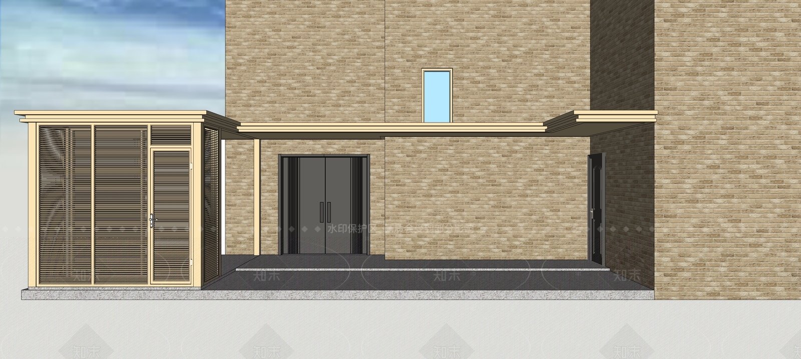 现代雨棚SU模型下载【ID:1207681075】