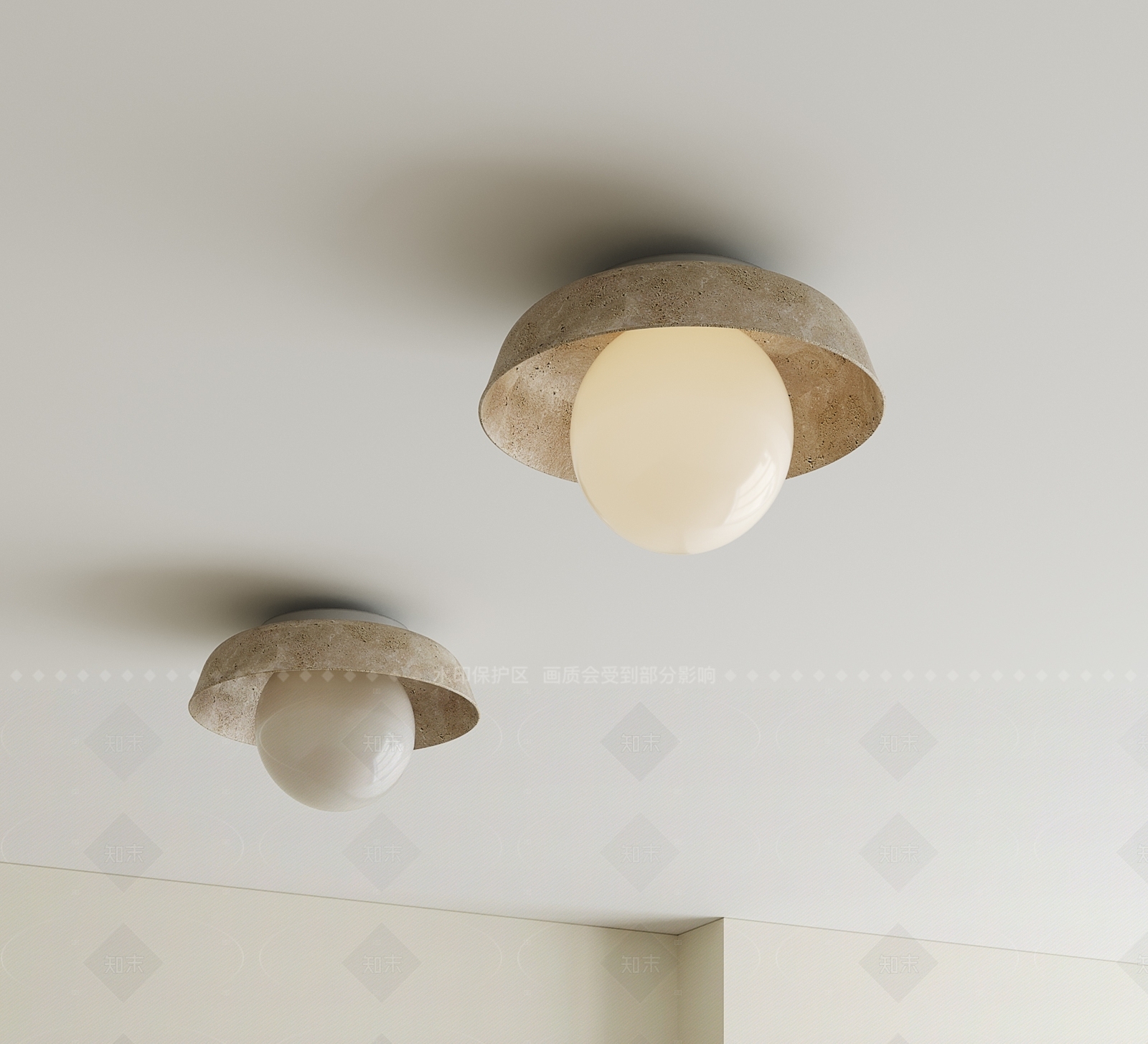 侘寂中古吸顶灯SU模型下载【ID:1207682644】