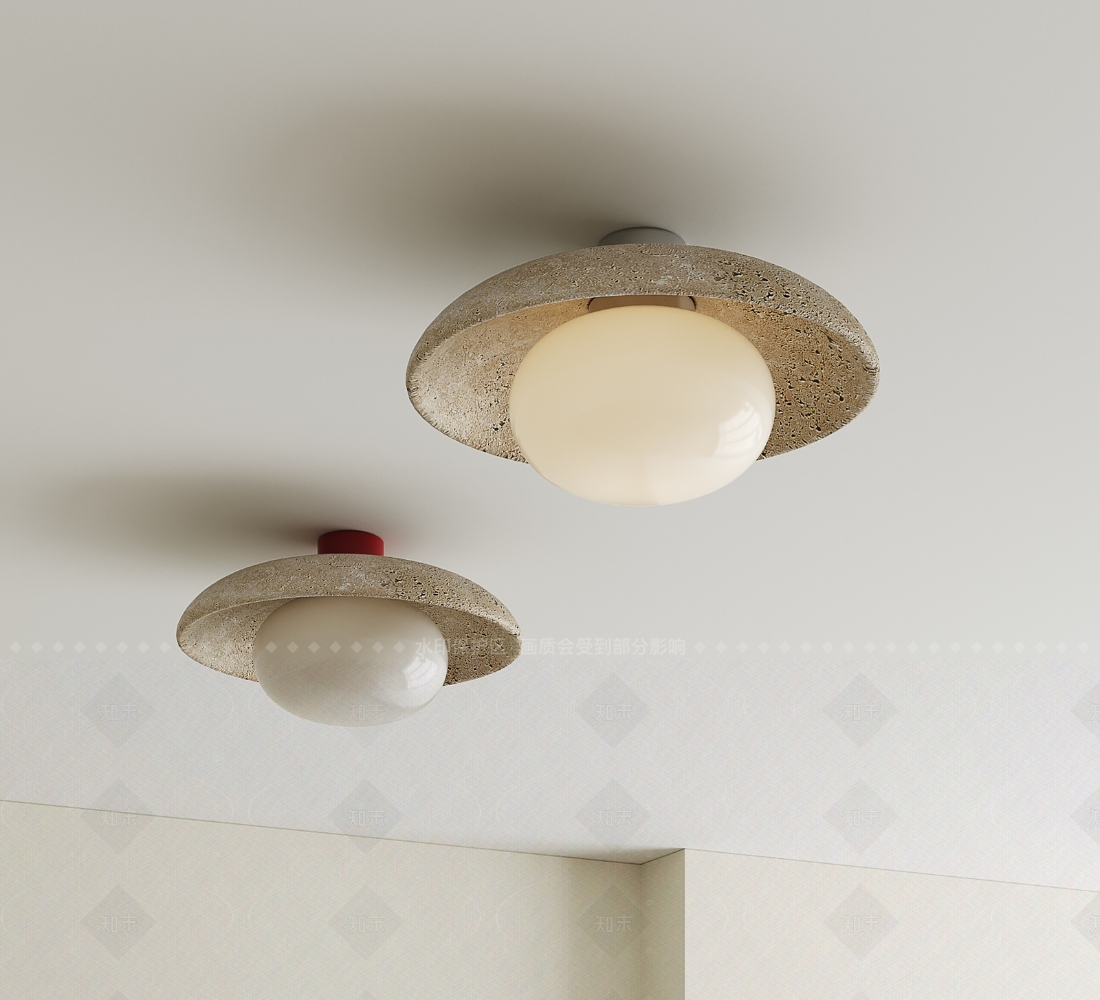 侘寂中古吸顶灯SU模型下载【ID:1207682657】