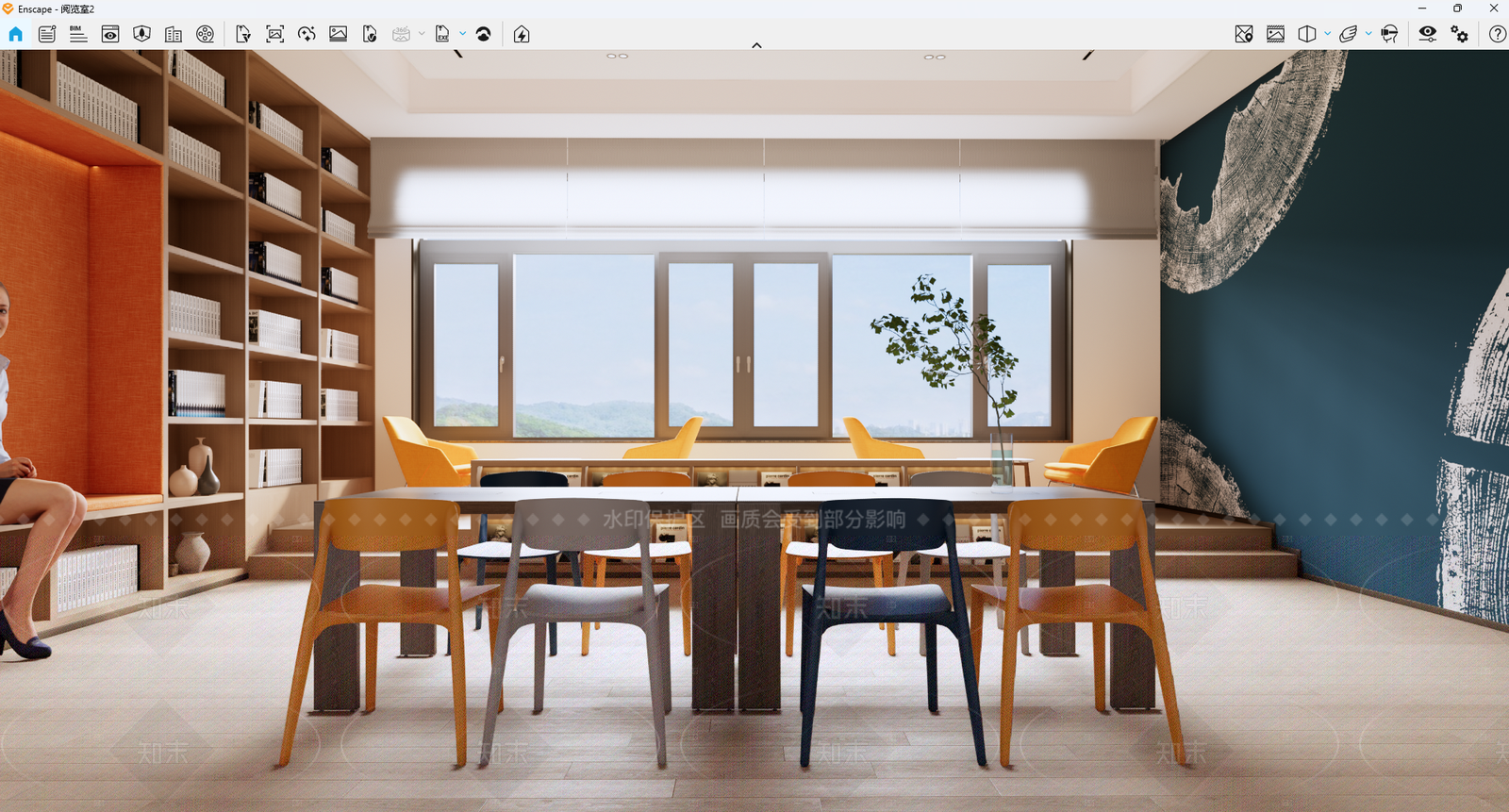 现代阅览室SU模型下载【ID:1207685946】