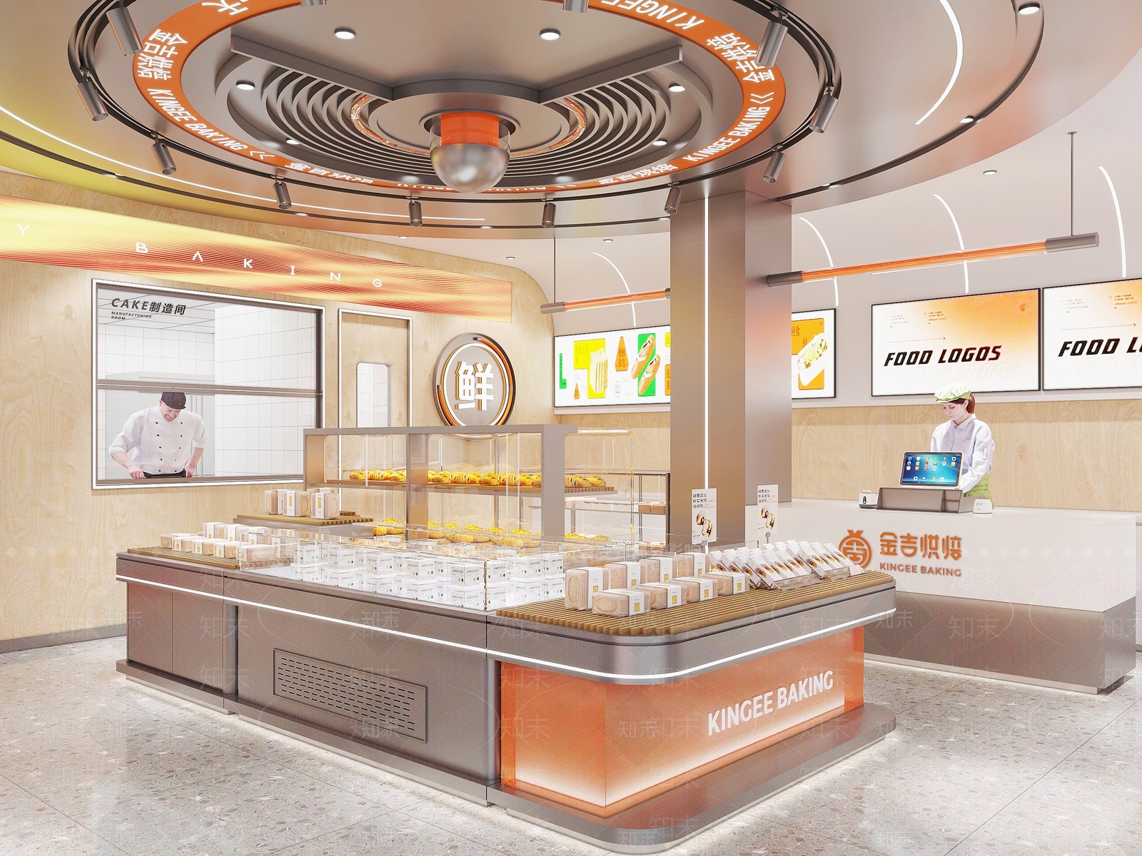 现代网红蛋糕甜品面包店3D模型下载【ID:1207687125】