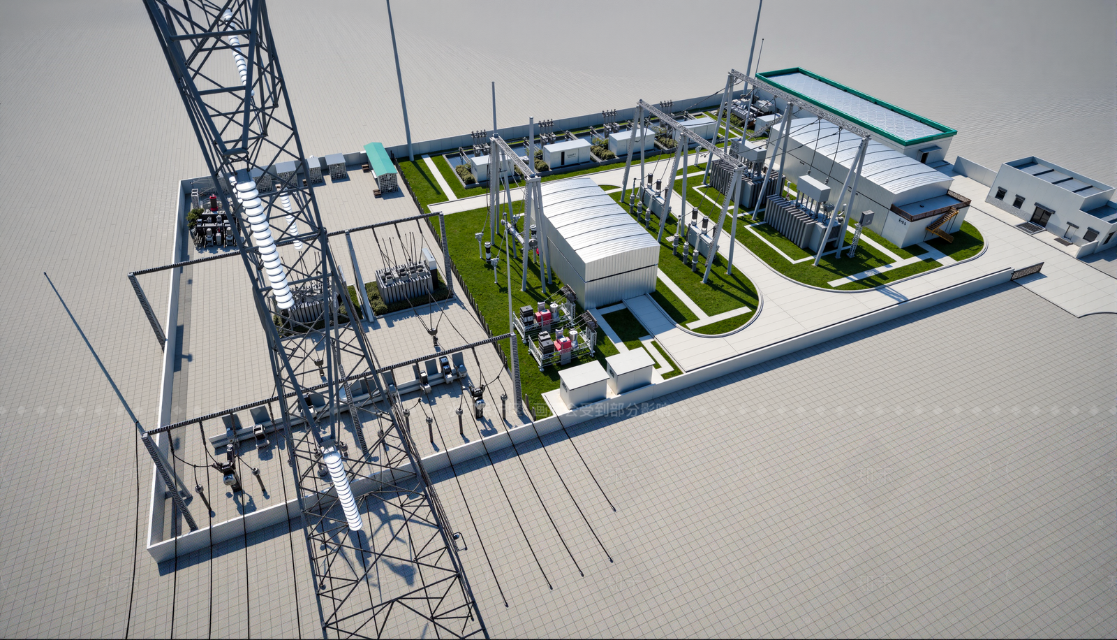 现代发电厂SU模型下载【ID:1207688439】