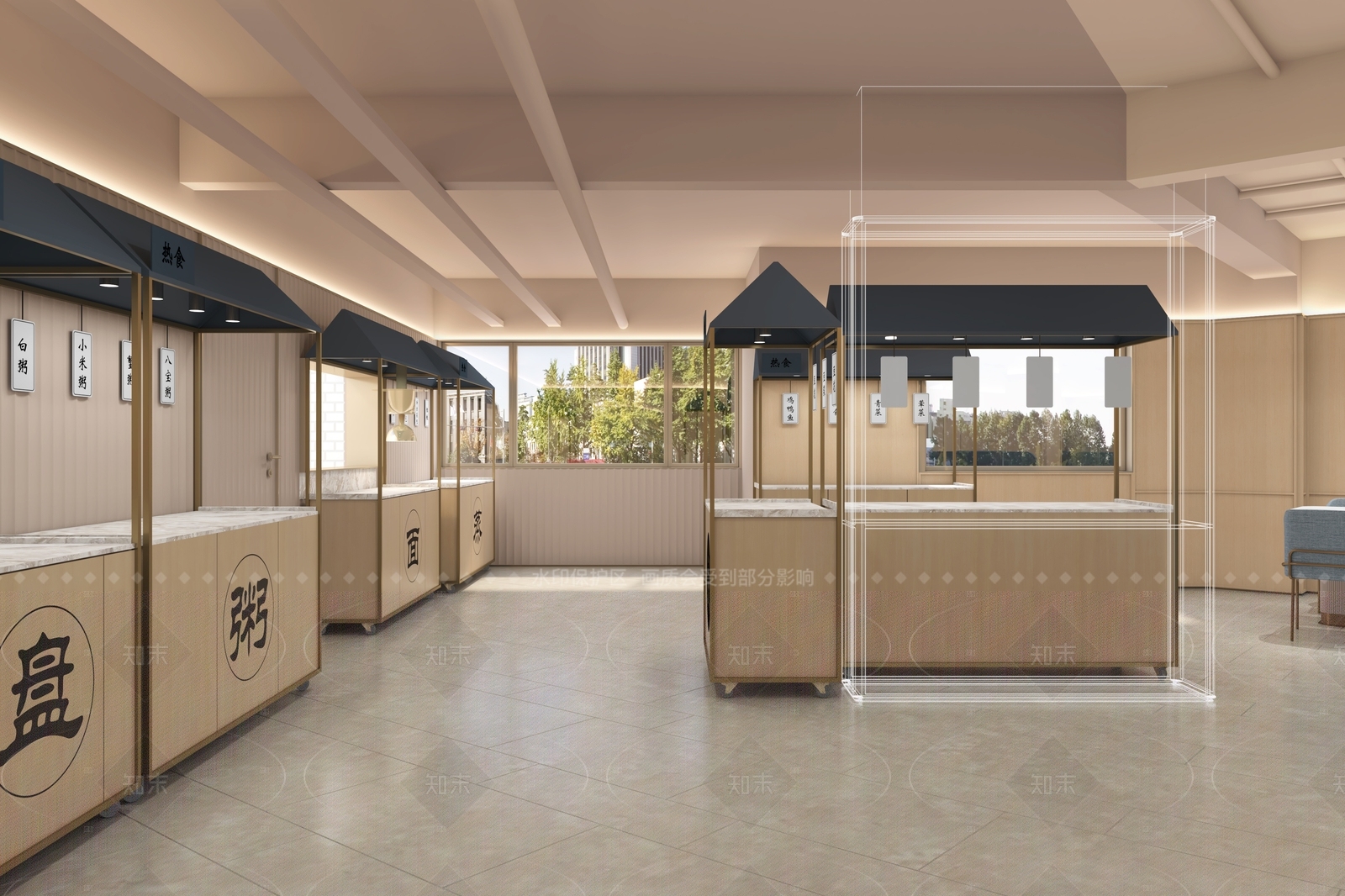 现代酒店餐厅3D模型下载【ID:1207690138】