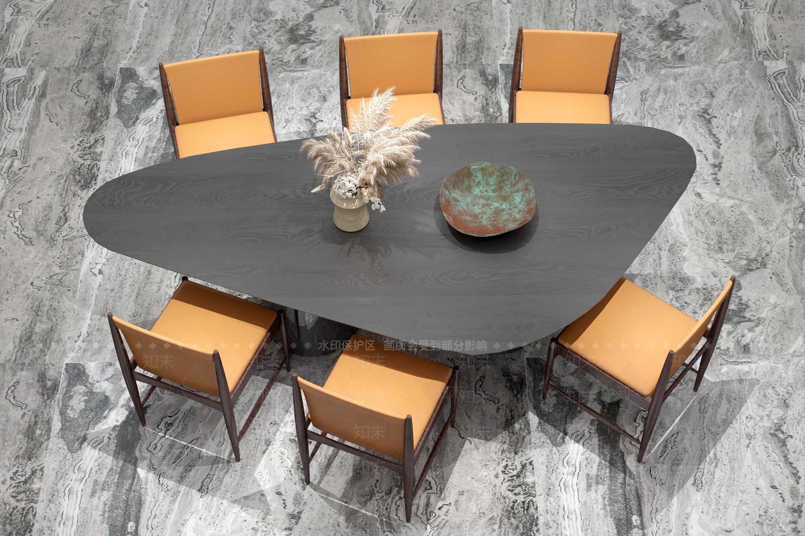 现代餐桌椅组合3D模型下载【ID:1207690102】