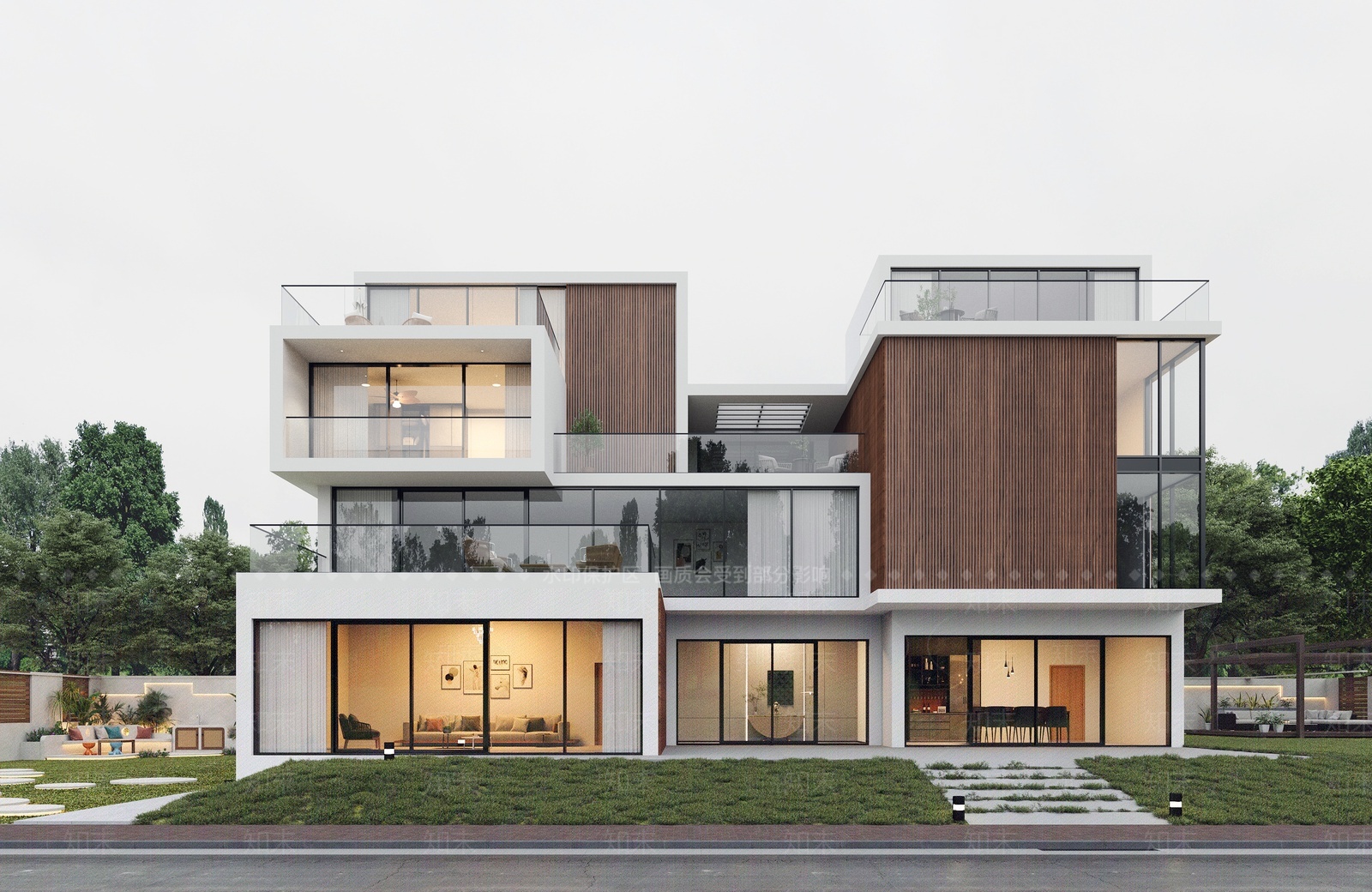 现代别墅外观3D模型下载【ID:1207690148】