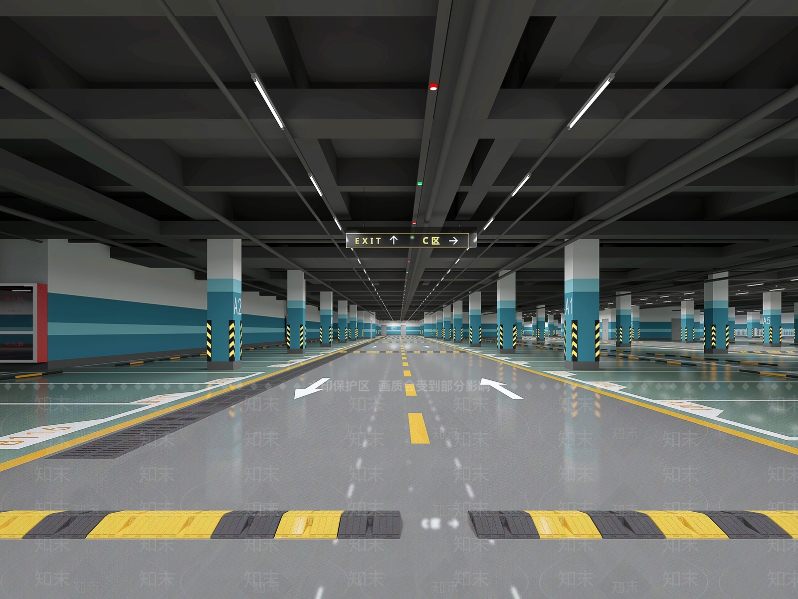 现代地下停车场3D模型下载【ID:1207690302】