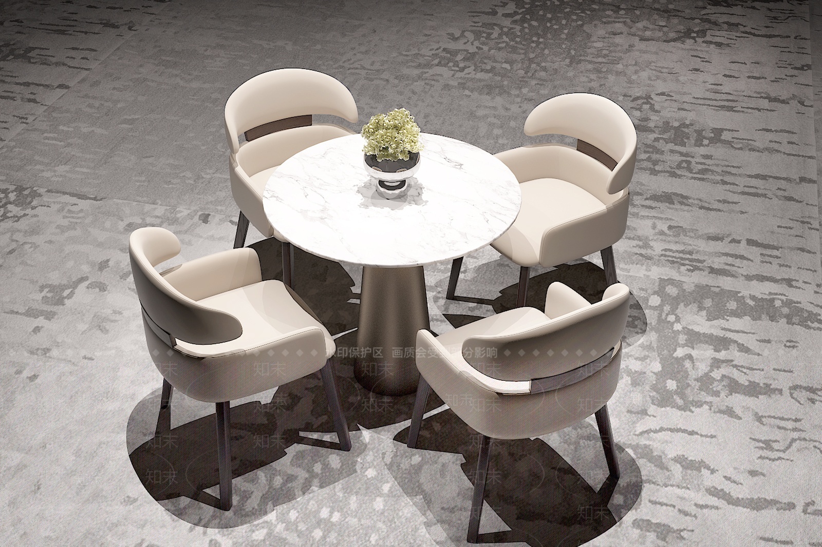 现代洽谈桌椅组合3D模型下载【ID:1207691242】