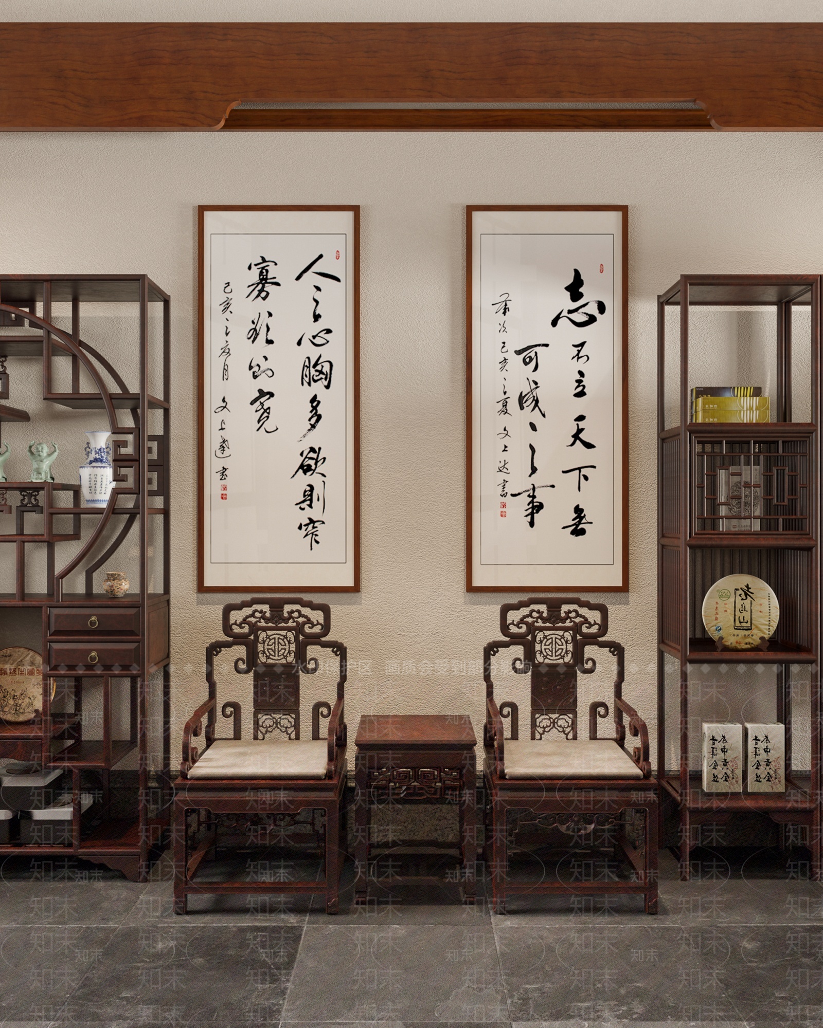 中式休闲椅3D模型下载【ID:1207691308】