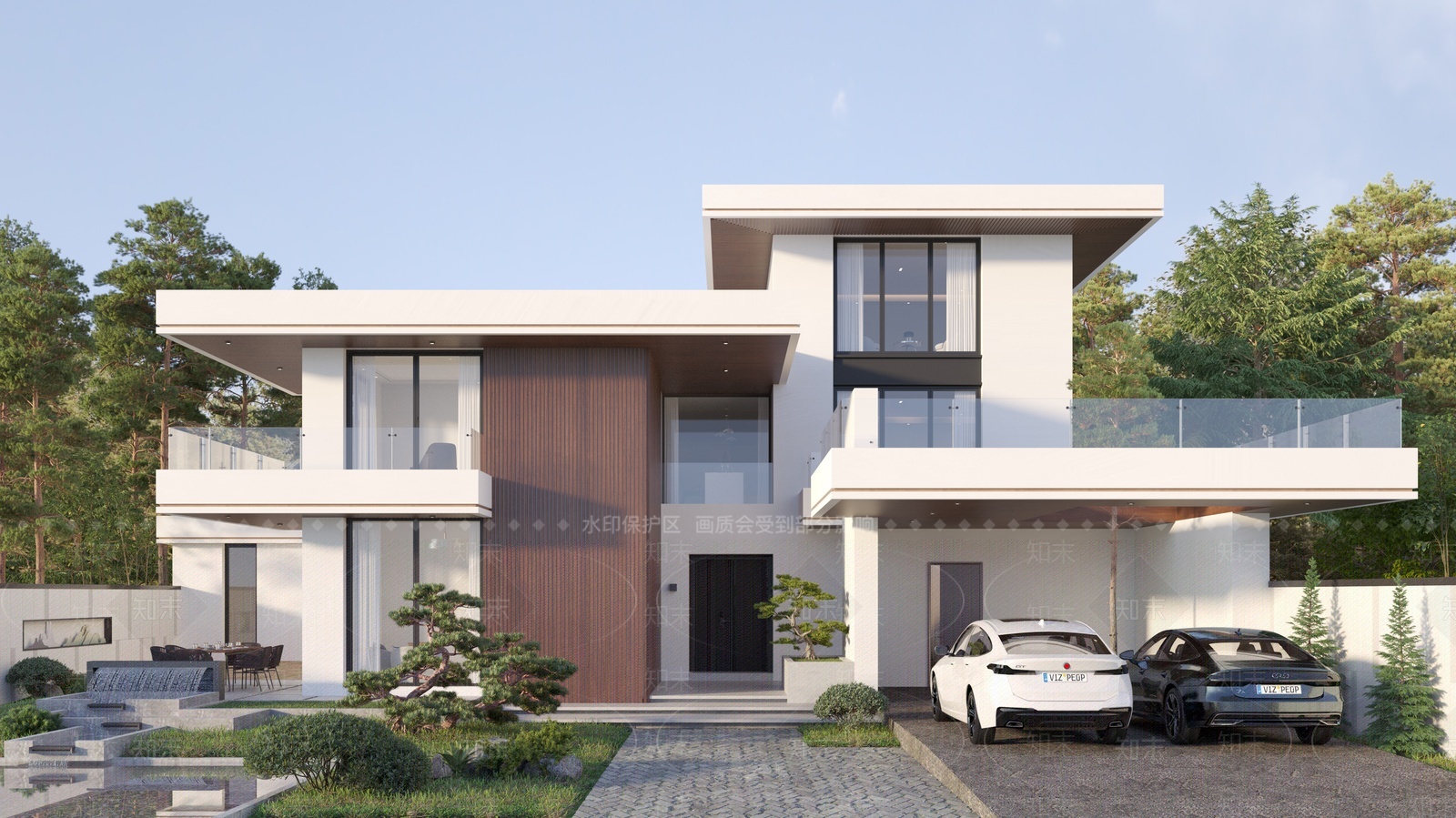 现代独栋别墅3D模型下载【ID:1207691627】