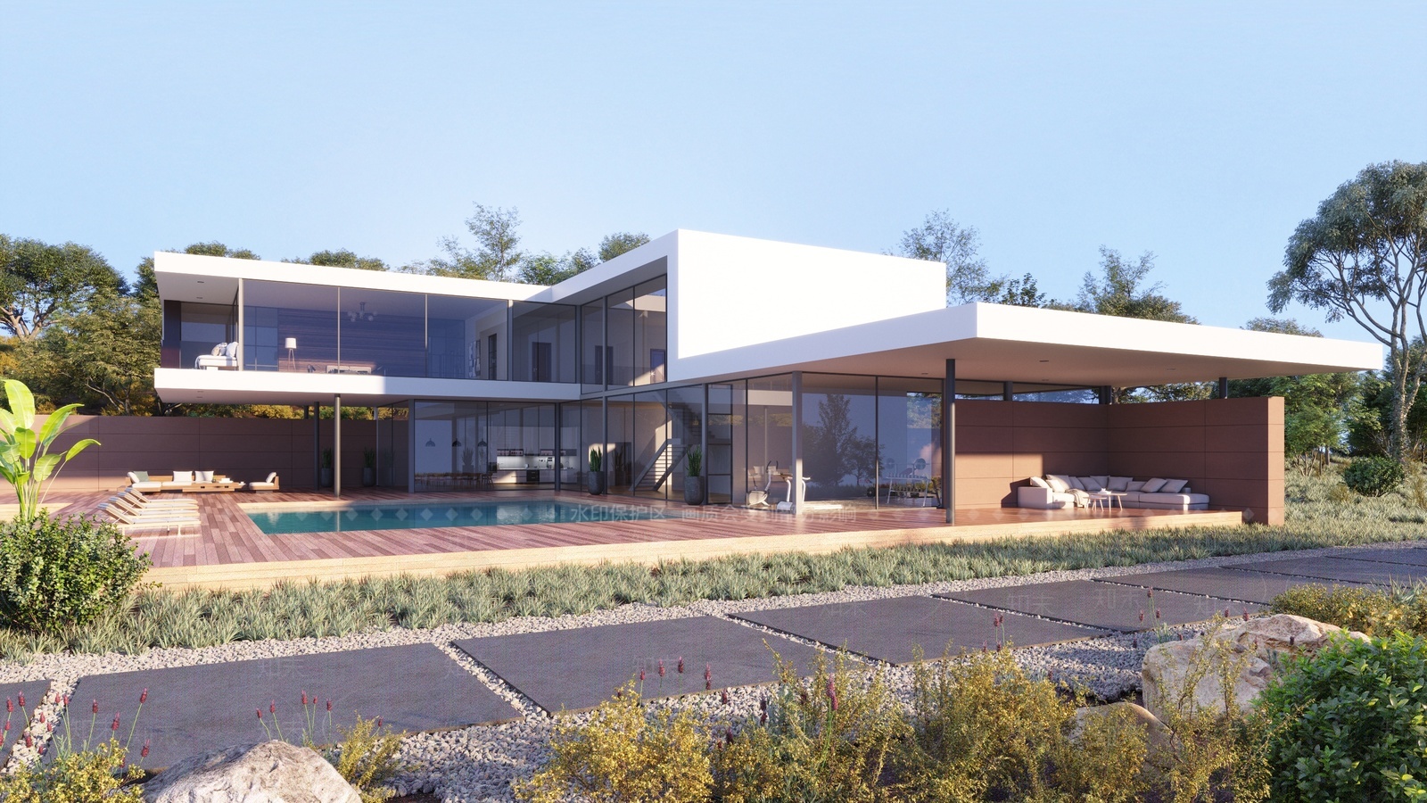 现代独栋别墅3D模型下载【ID:1207691990】