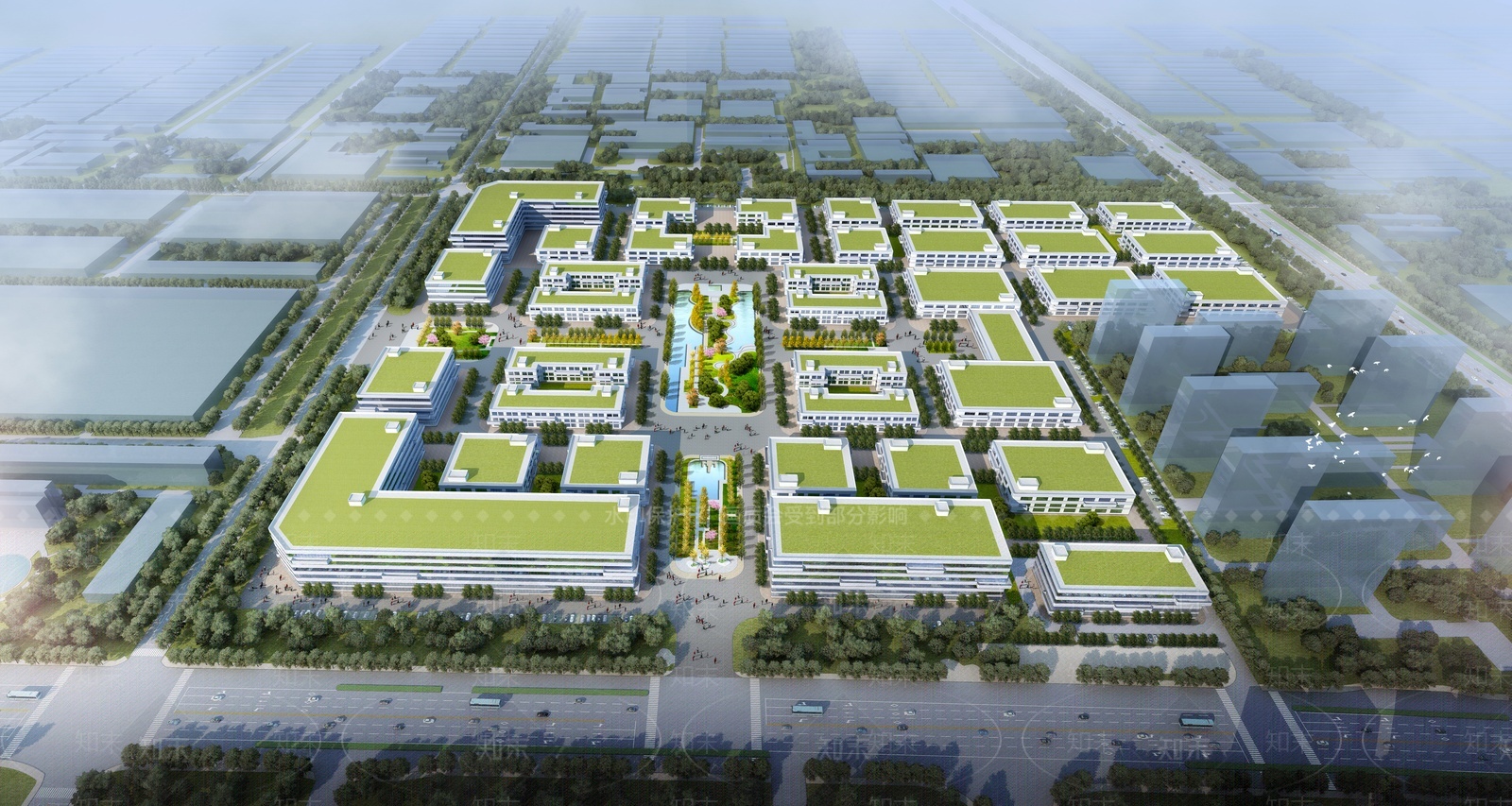 现代轻奢鸟瞰规划3D模型下载【ID:1207692074】