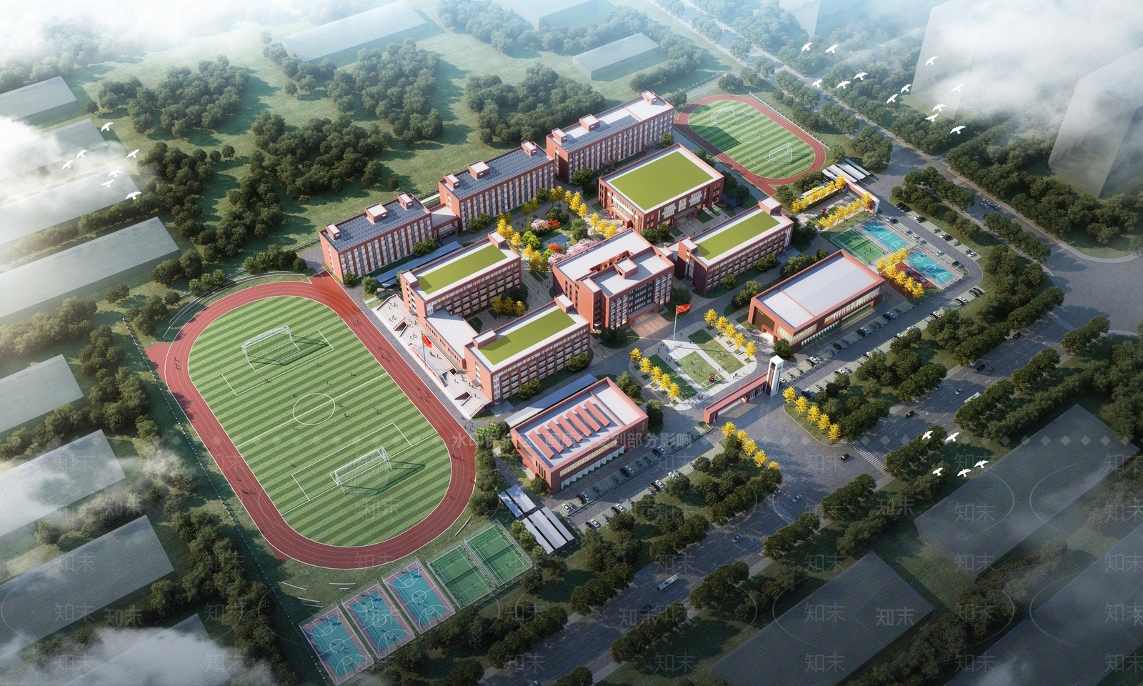 现代学校外观3D模型下载【ID:1207692086】