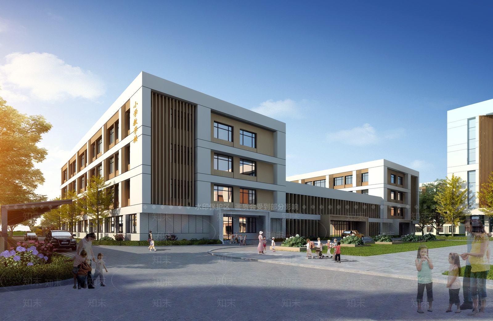 现代学校外观3D模型下载【ID:1207692161】
