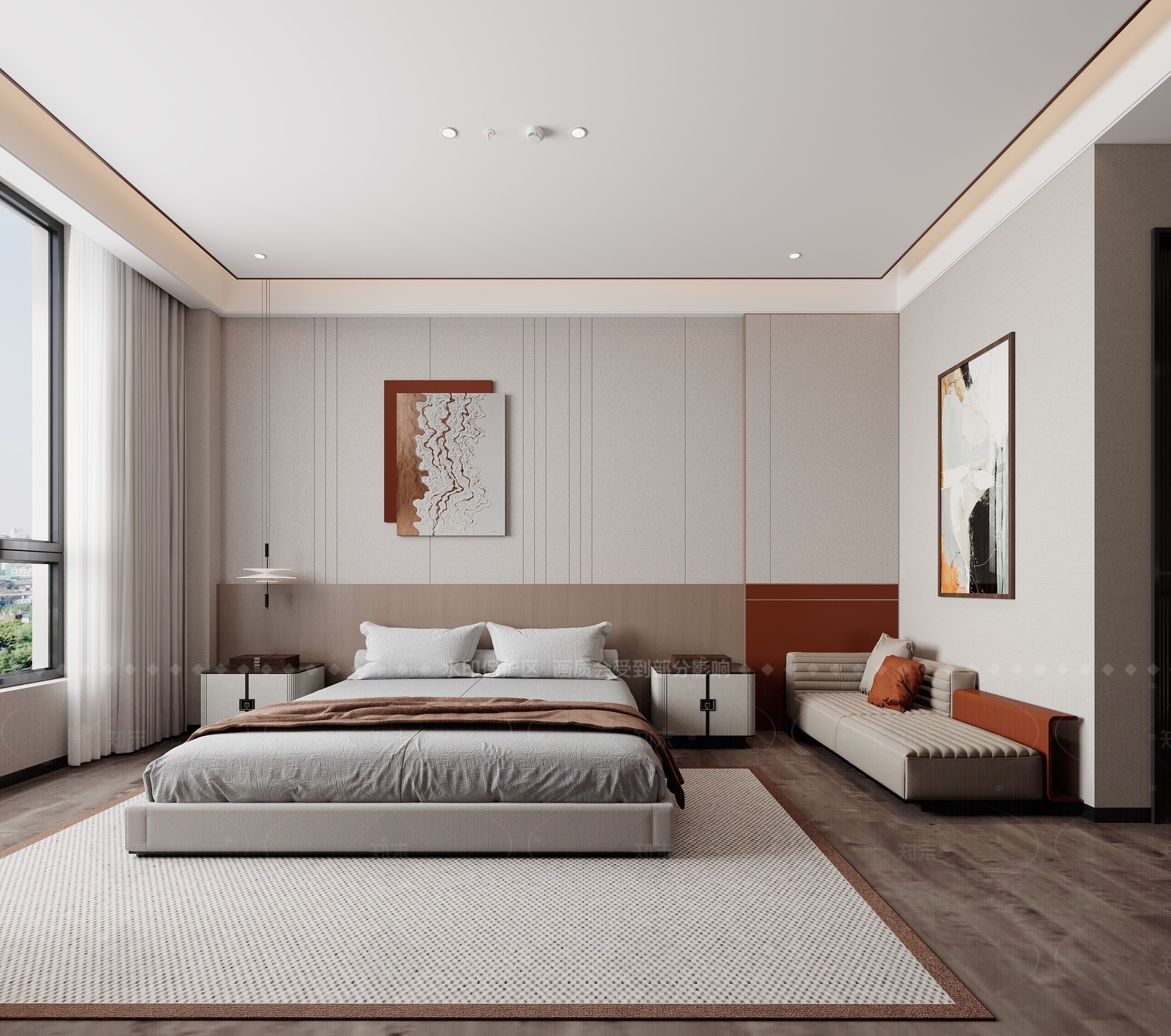 新中式现代酒店客房3D模型下载【ID:1207694336】