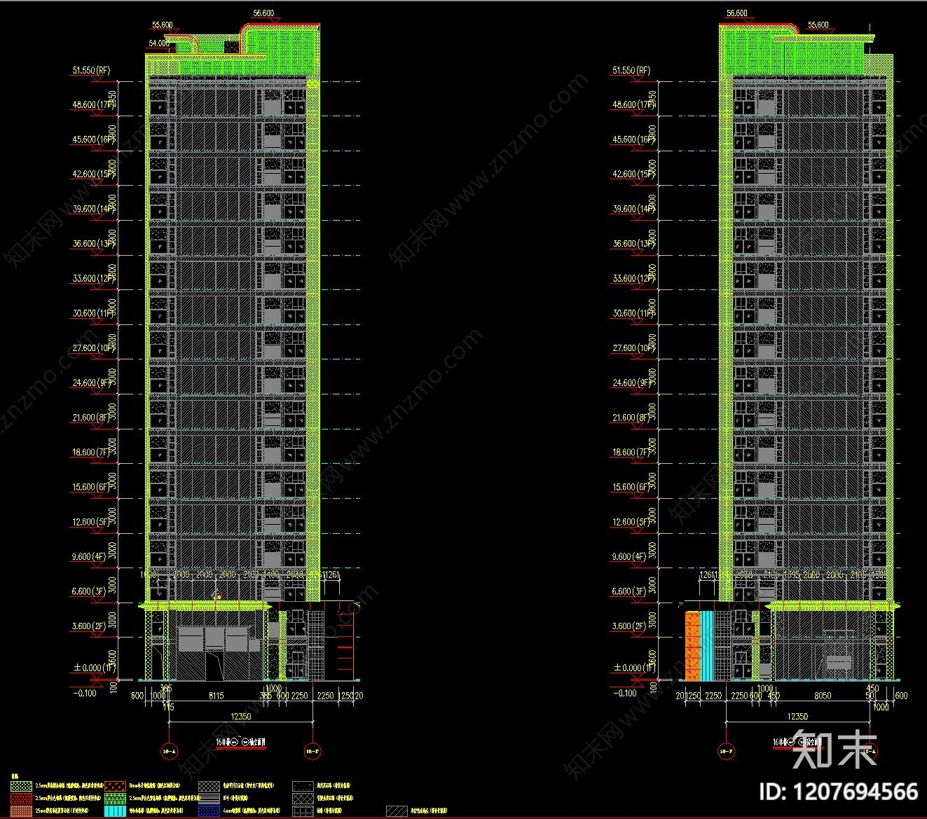 幕墙结构cad施工图下载【ID:1207694566】