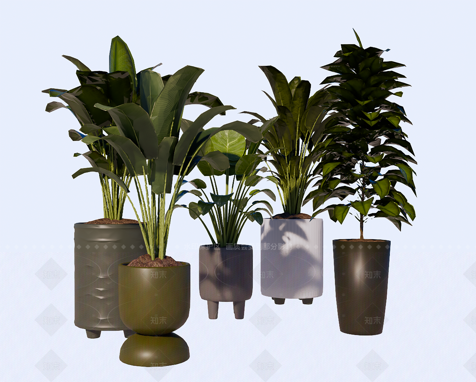 现代盆栽SU模型下载【ID:1207697979】