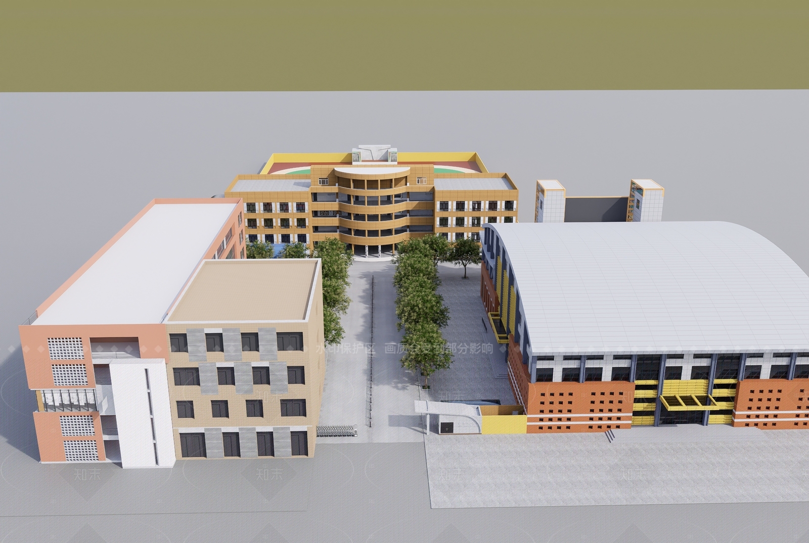 现代学校建筑SU模型下载【ID:1207697027】