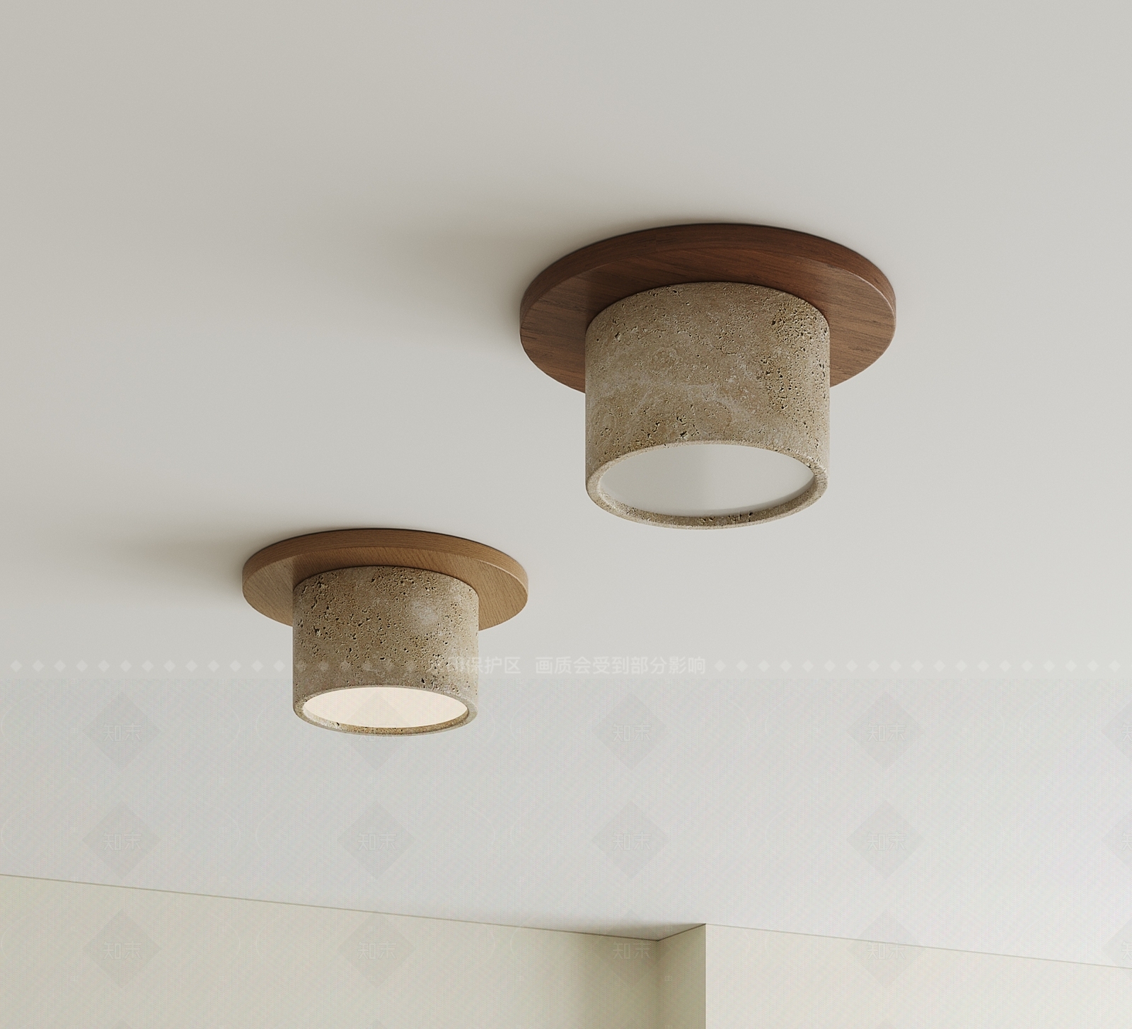 侘寂中古吸顶灯3D模型下载【ID:1207697425】