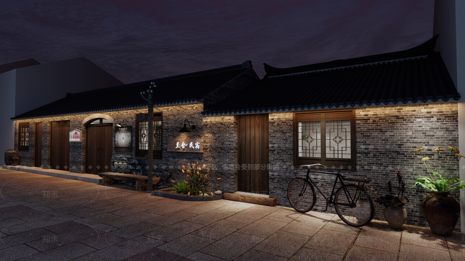 中式复古古建筑SU模型下载【ID:1207750635】