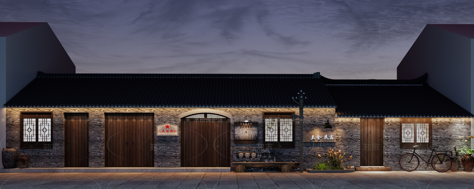 中式复古古建筑SU模型下载【ID:1207750635】