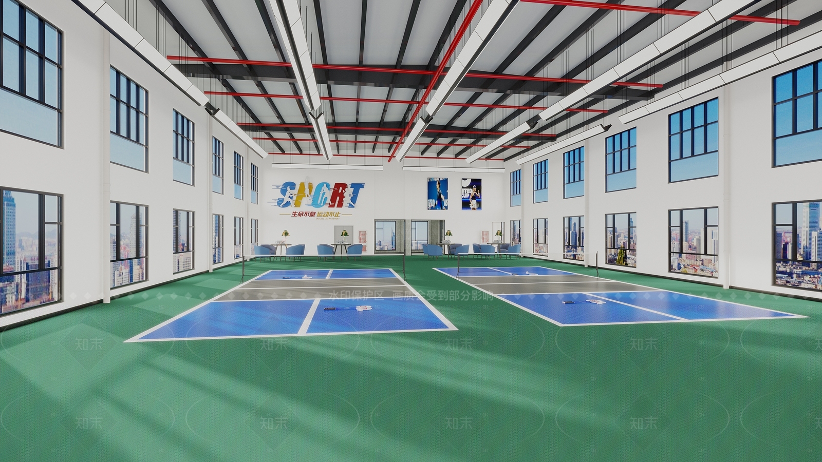 现代极简体育馆3D模型下载【ID:1207701816】