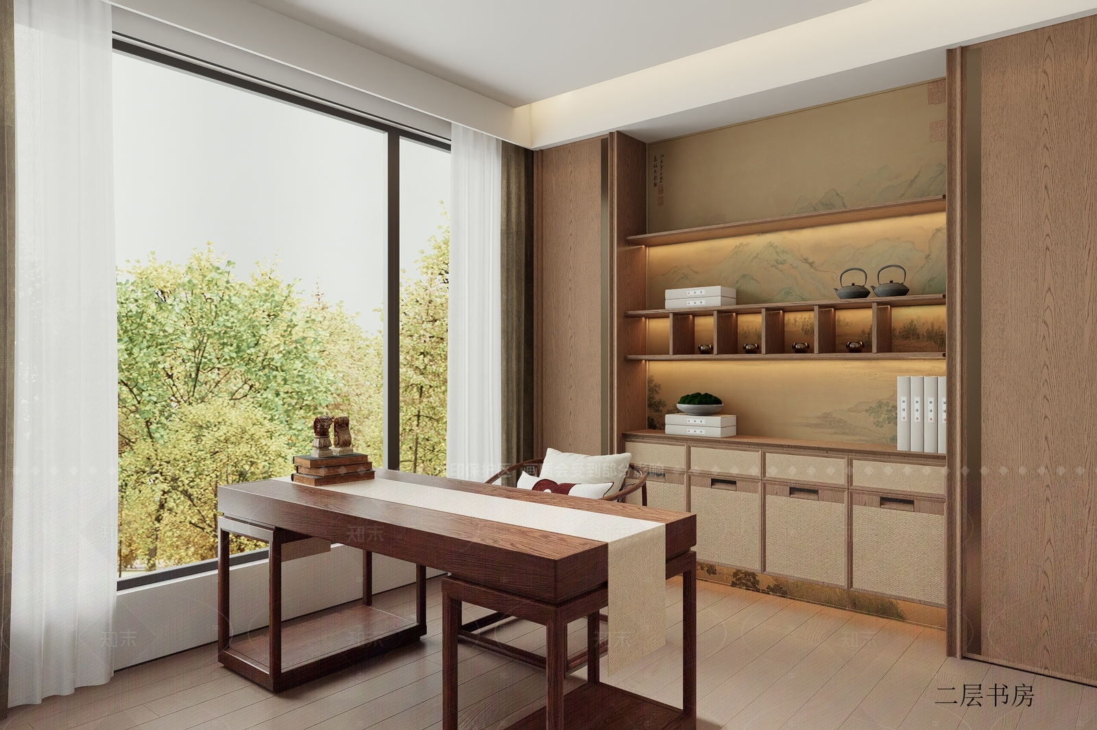 新中式中式宋式书房3D模型下载【ID:1207701905】