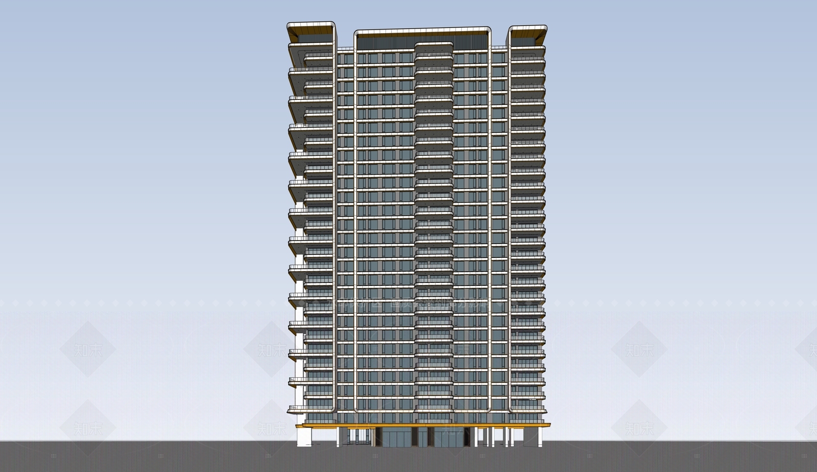 现代高层住宅SU模型下载【ID:1207702977】