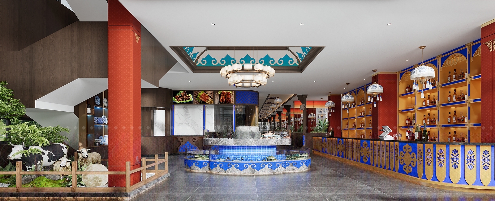 酒店餐厅3D模型下载【ID:1207705068】