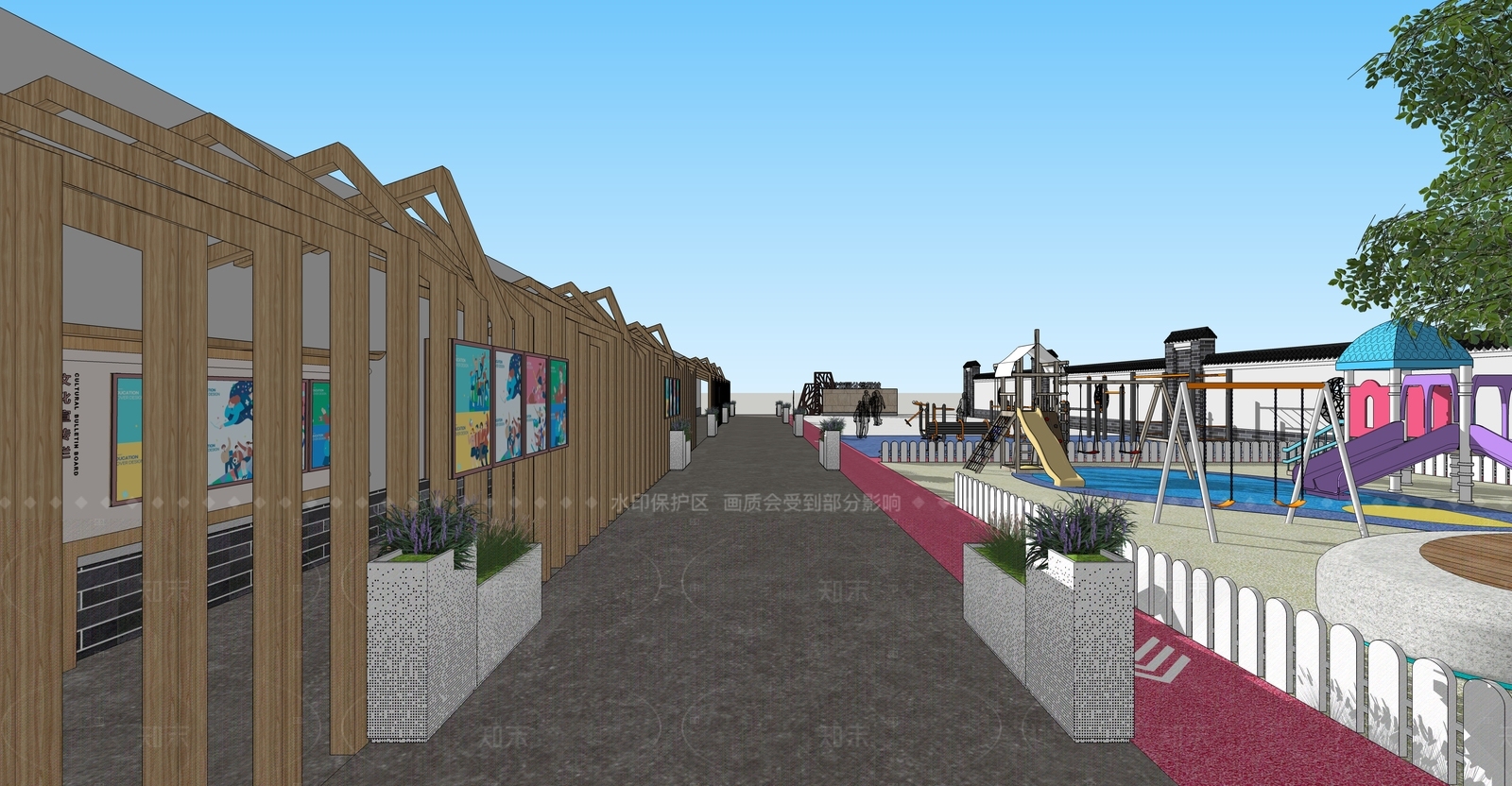 现代新中式景观公园SU模型下载【ID:1207705530】