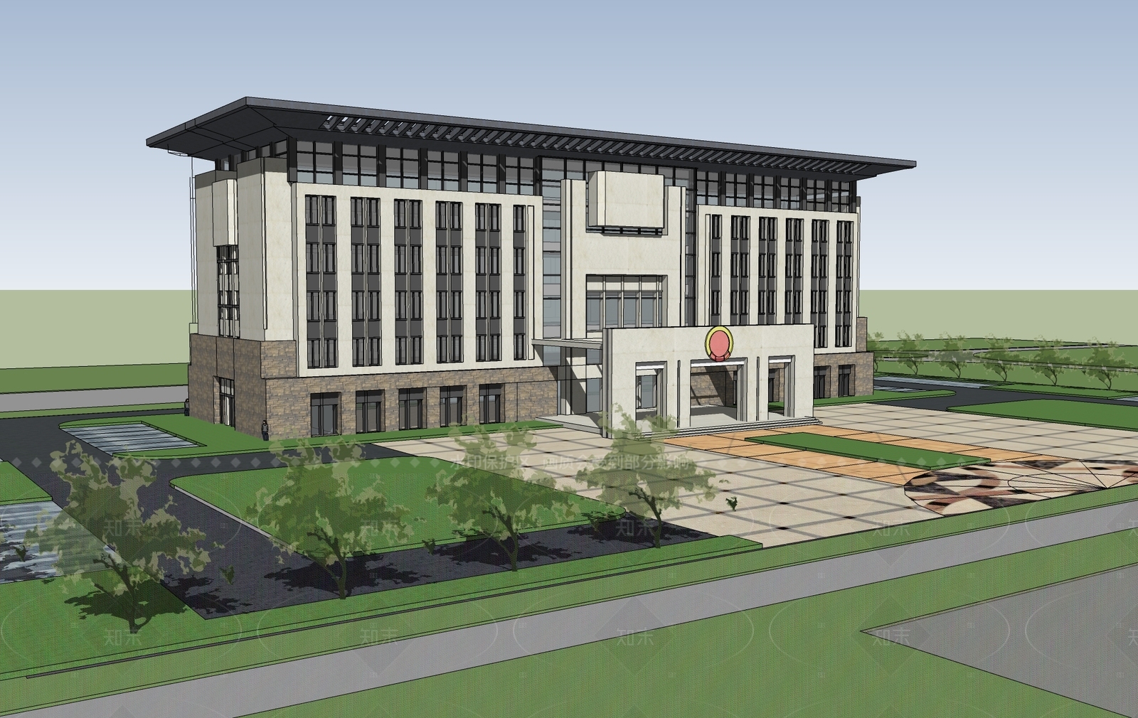 现代政府办公楼SU模型下载【ID:1207706155】