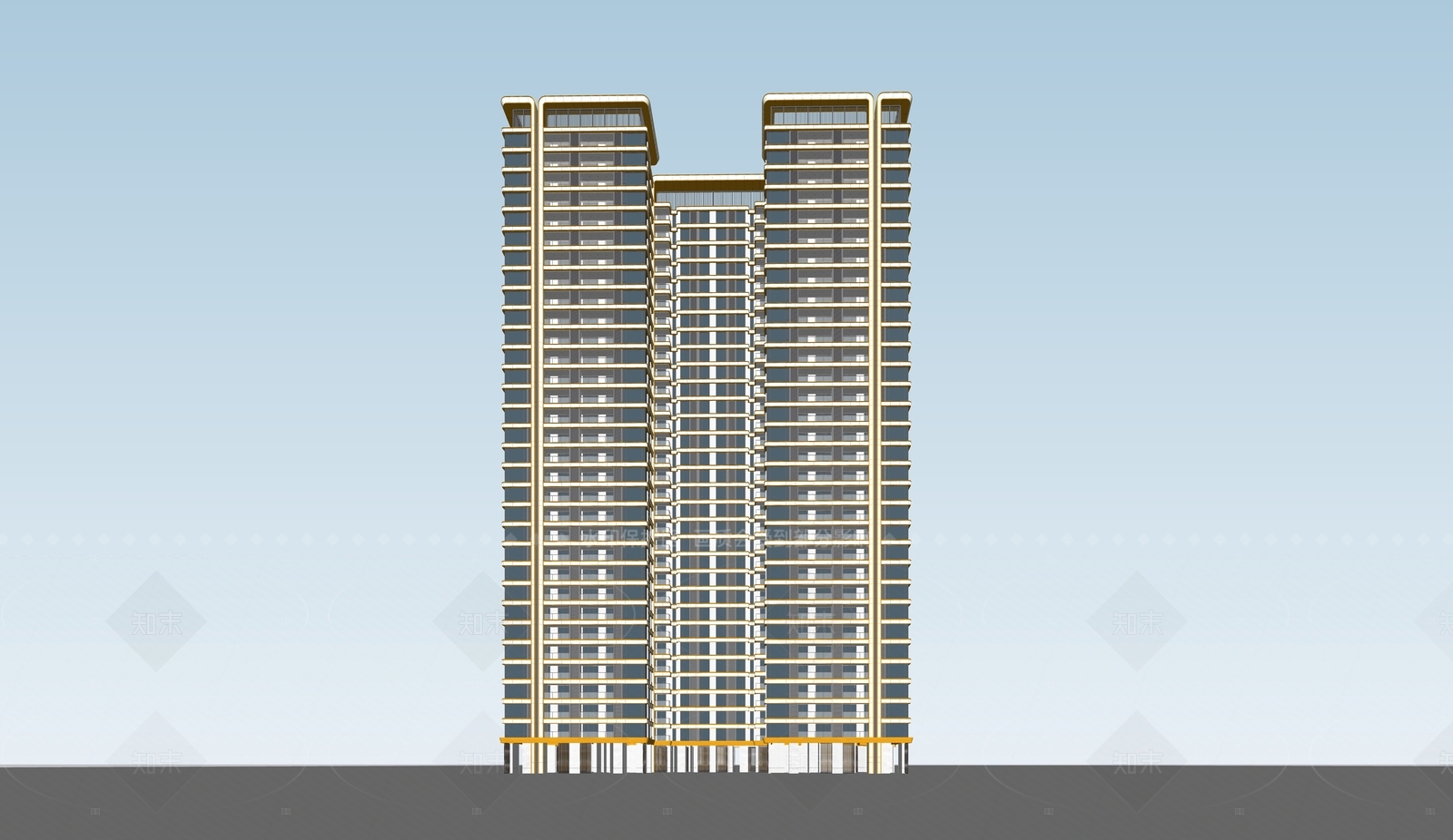 现代高层住宅SU模型下载【ID:1207707152】