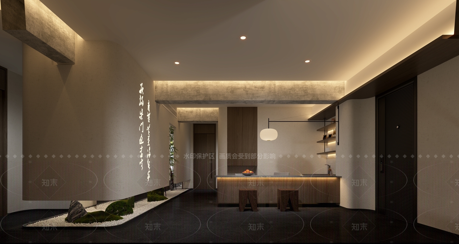 新中式侘寂酒店餐厅3D模型下载【ID:1207707217】