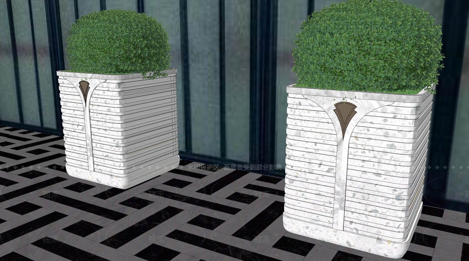 现代花钵花器SU模型下载【ID:1207708827】