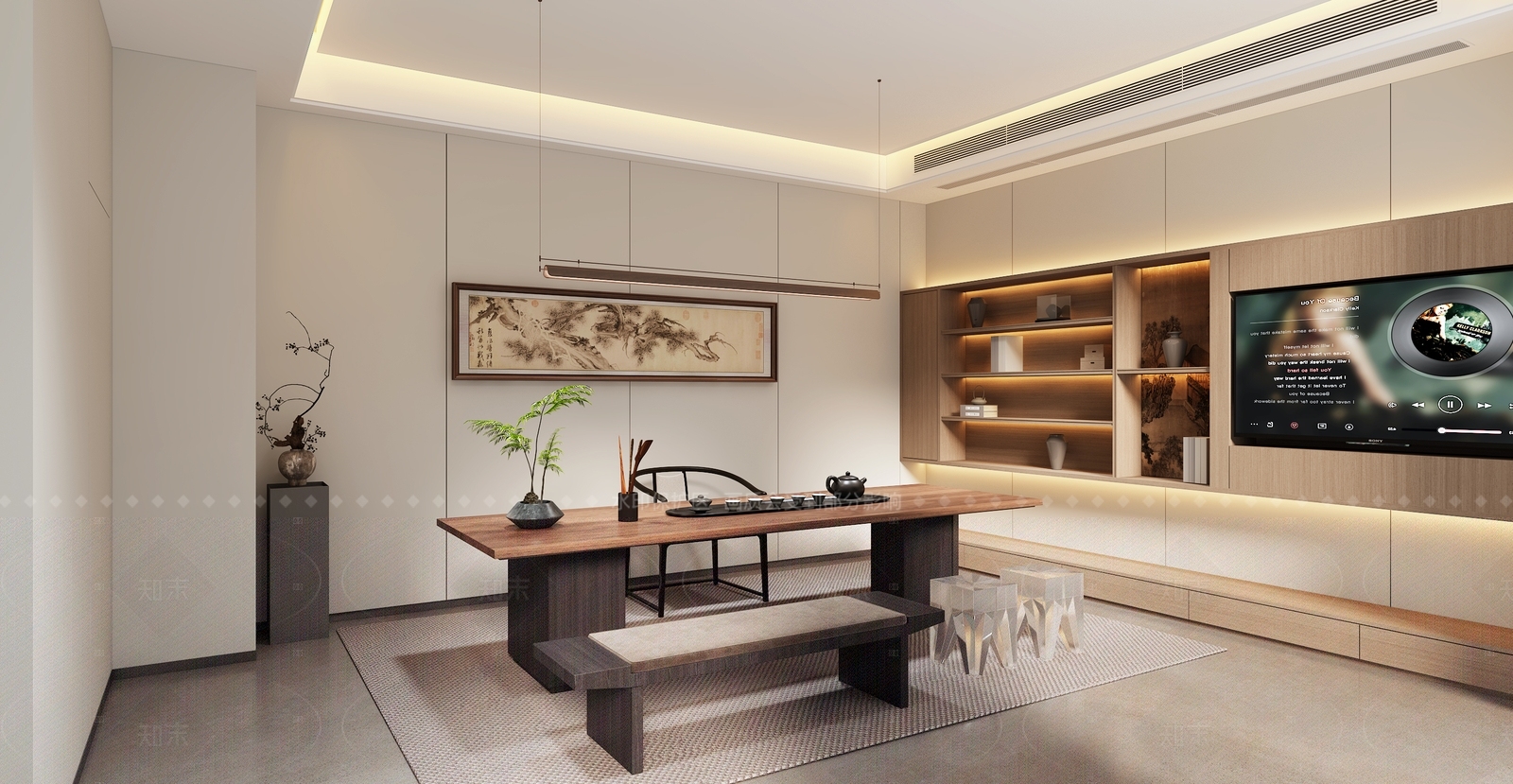 新中式茶室3D模型下载【ID:1207713253】
