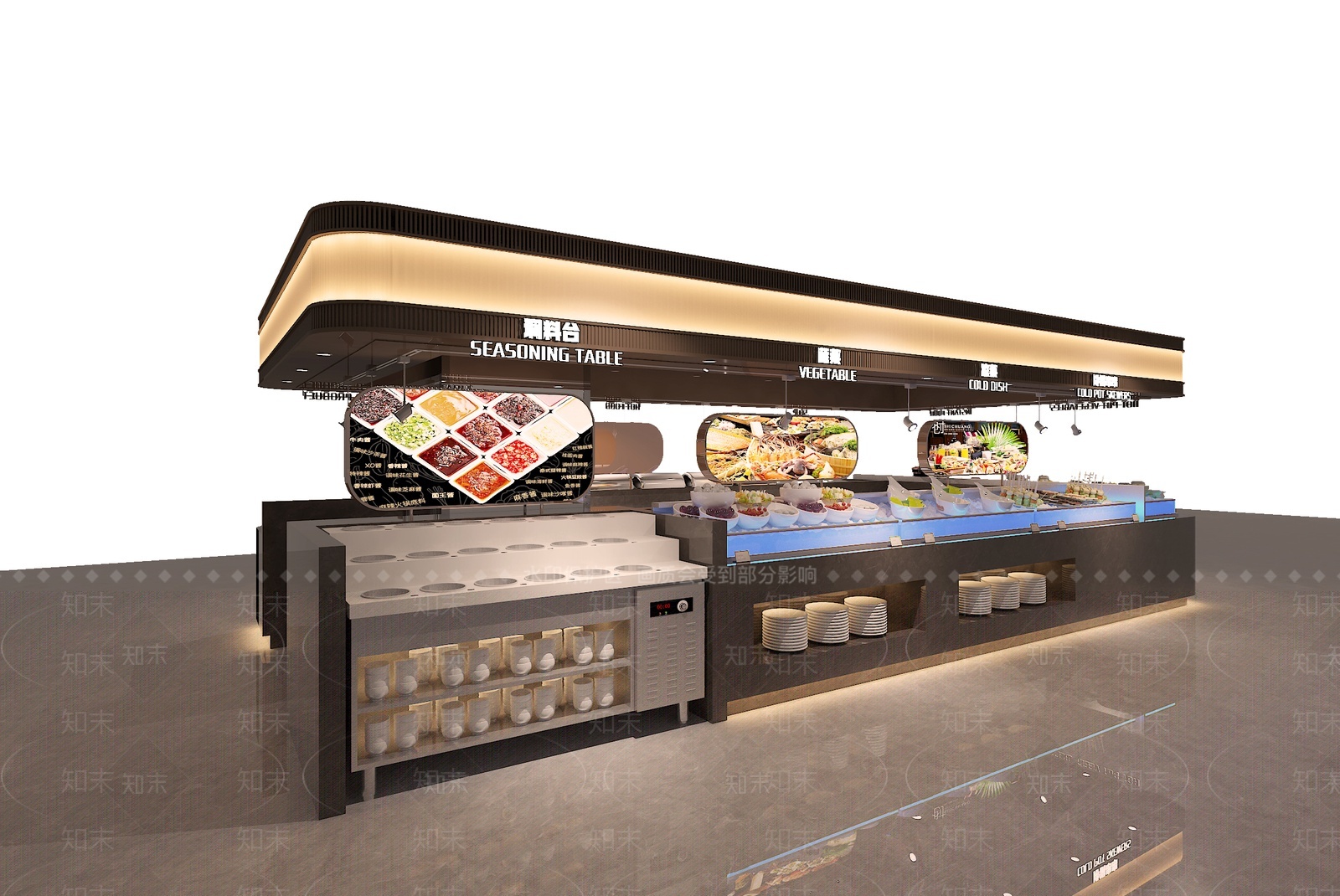 现代自助餐厅3D模型下载【ID:1207717097】
