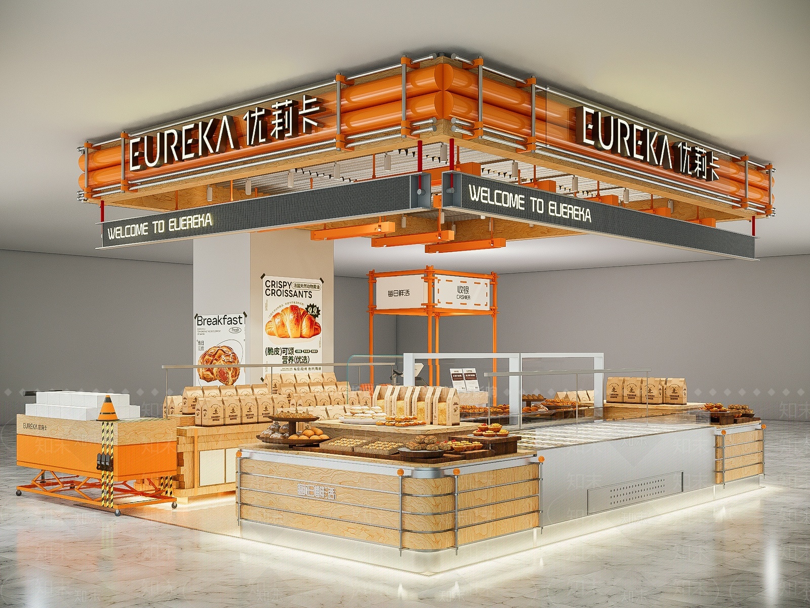 现代甜品面包店3D模型下载【ID:1207717116】