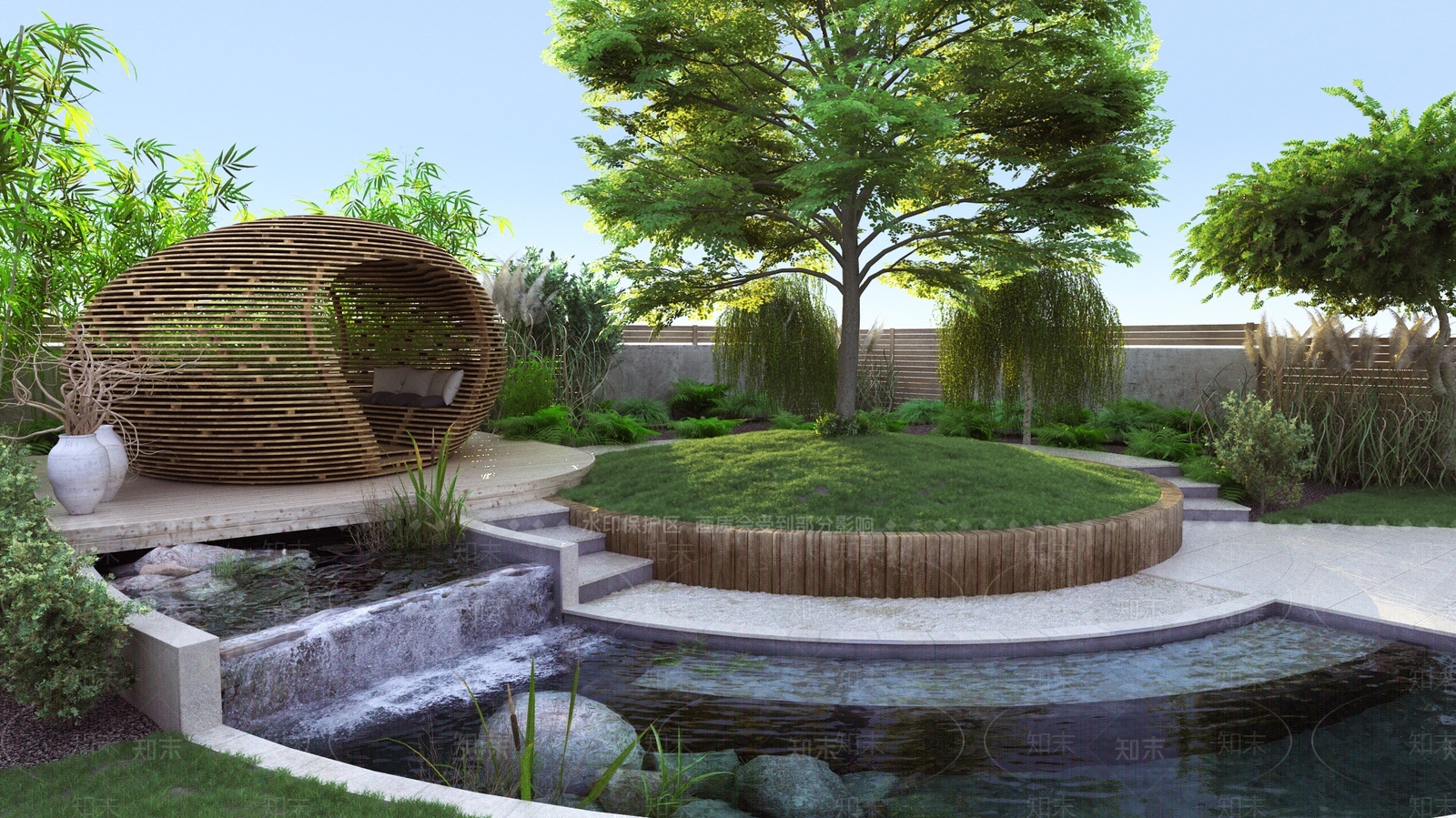 现代庭院景观3D模型下载【ID:1207717178】