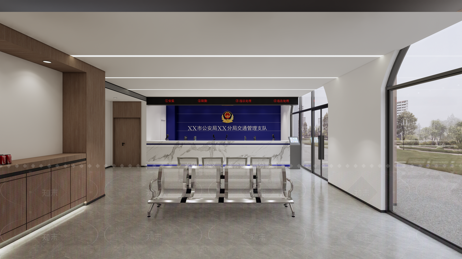 现代新中式办事大厅SU模型下载【ID:1207720268】