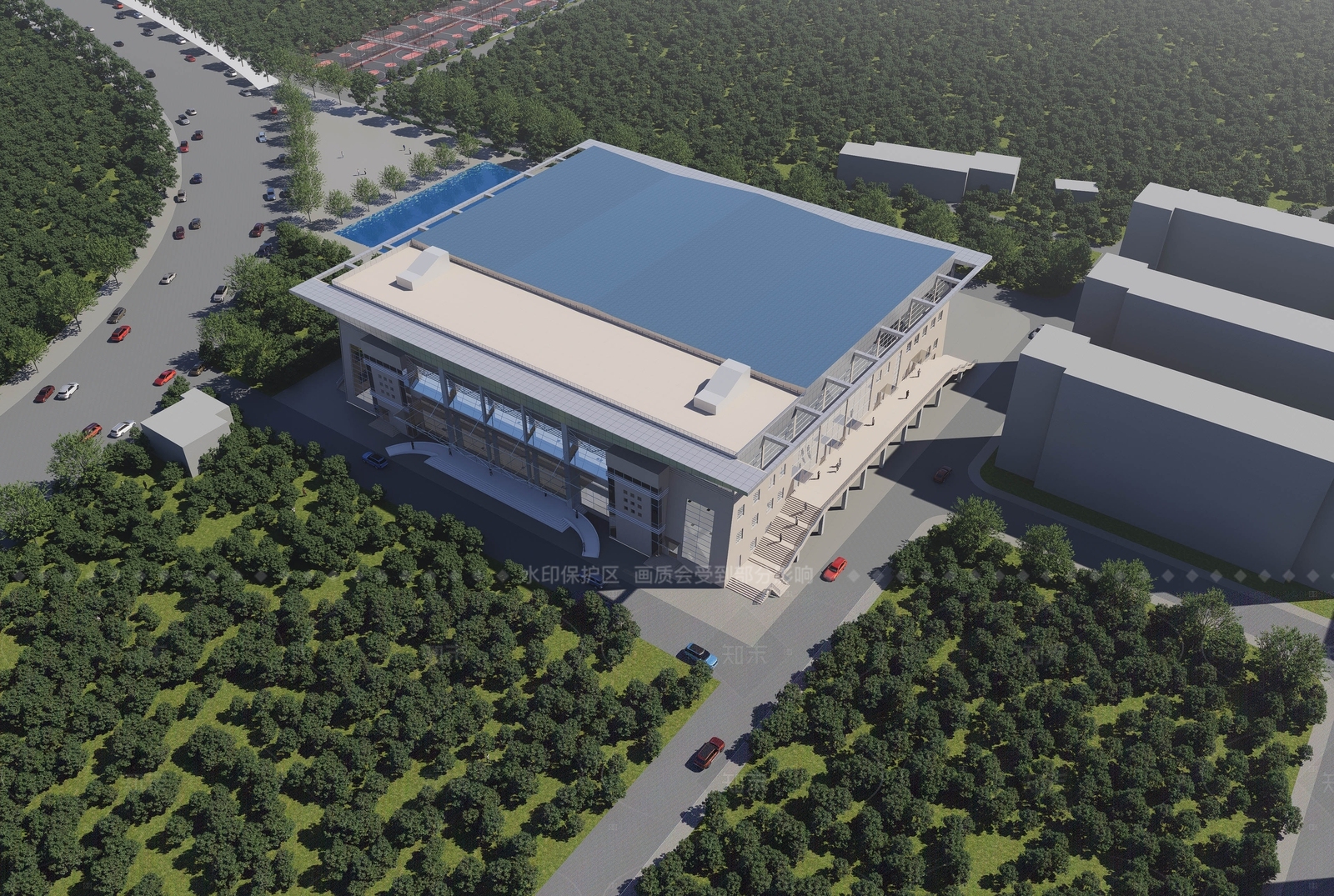 现代体育建筑SU模型下载【ID:1207763568】